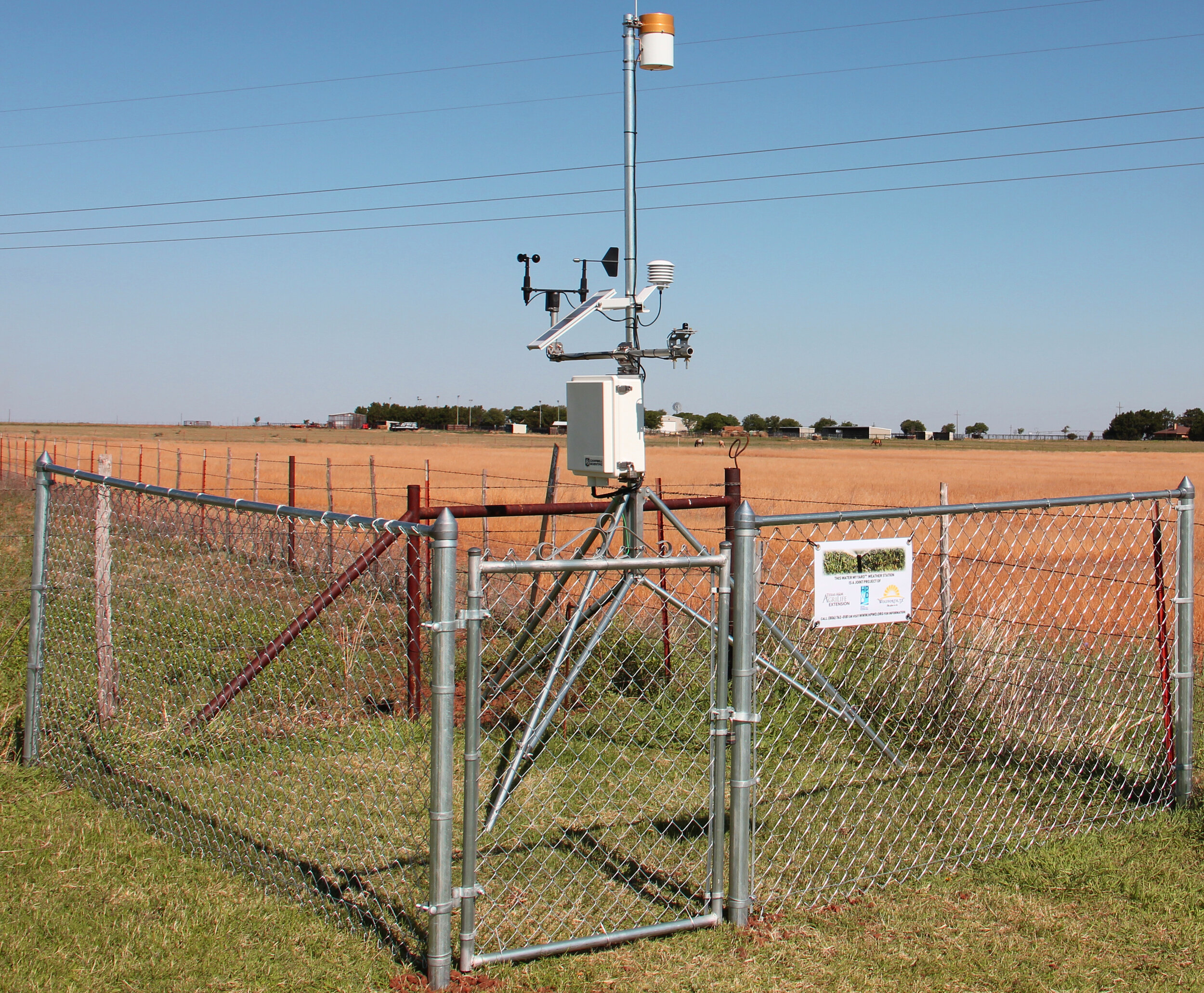 HPWD THANKS THE CITY OF WOLFFORTH FOR PROVIDING THE SITE FOR THE “WATER MY YARD” WEATHER STATION.