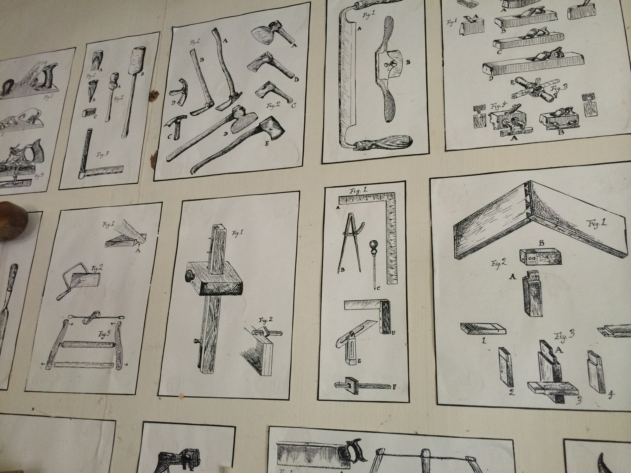 Cullen's drawings in his shop