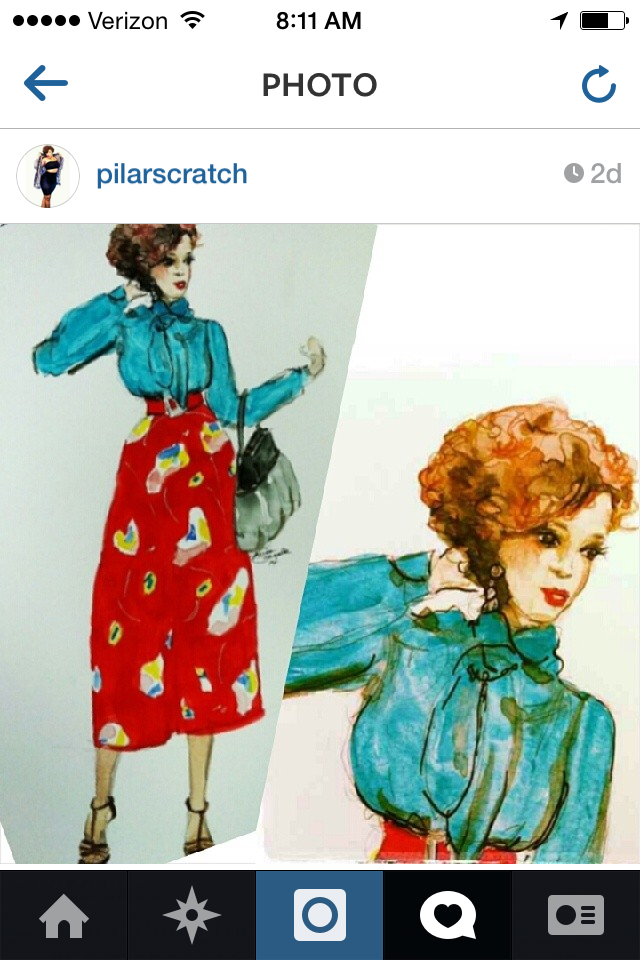 A fashion likeness I did for Stylist blogger Pilar Scratch--A very fun project.