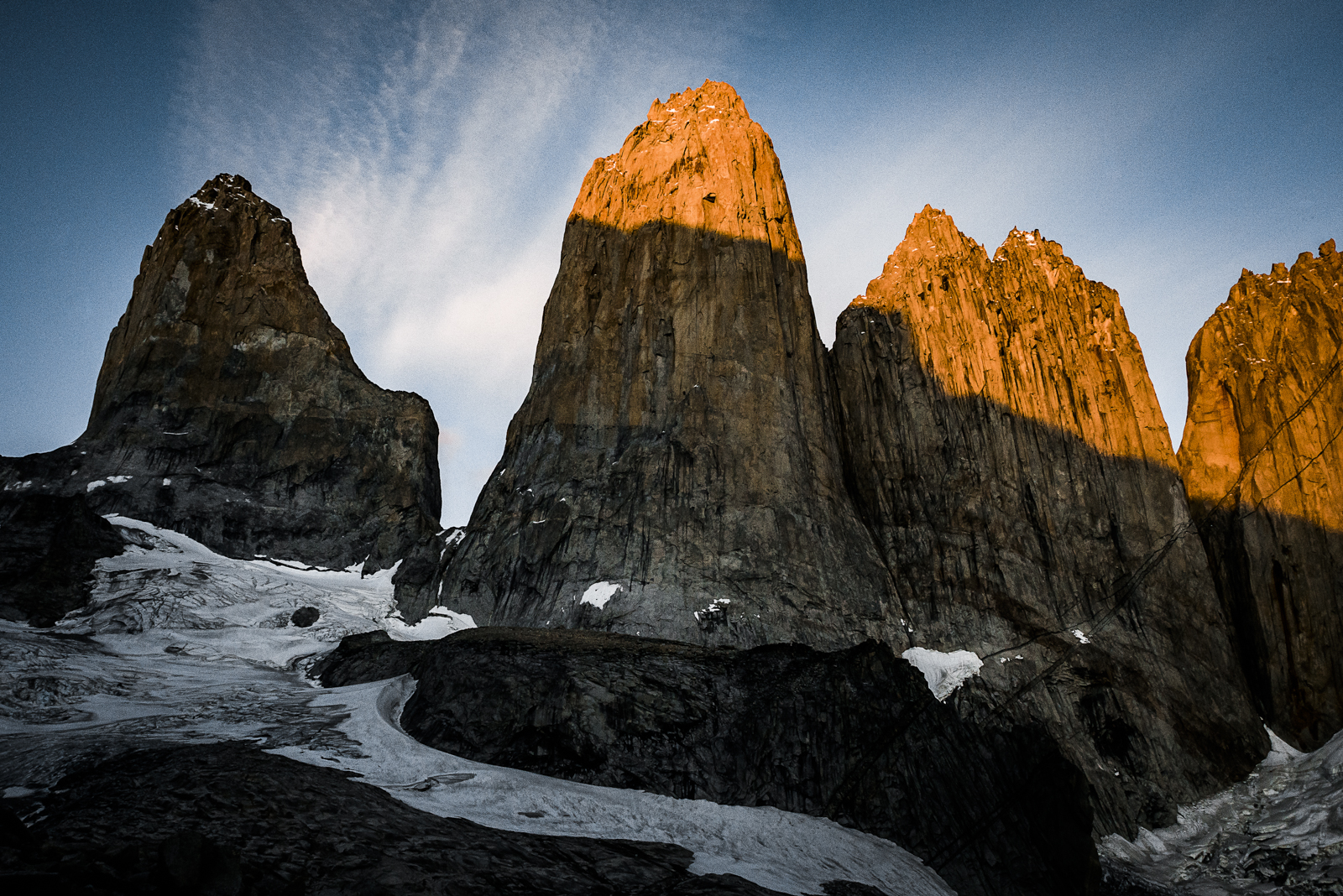 Torres del Paine at sunrise. Photo: Franz Walter