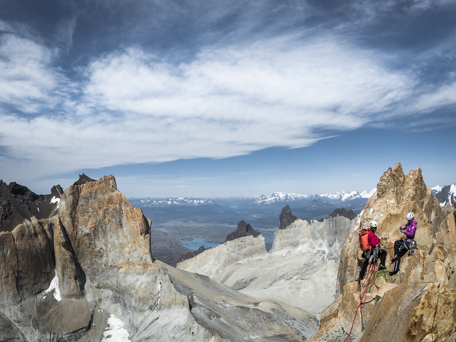 Ines Papert and I nearing the summit of Riders on the Storm. We completed the 5th ascent exactly 25 years after the first ascent! Photo: Thomas Senf