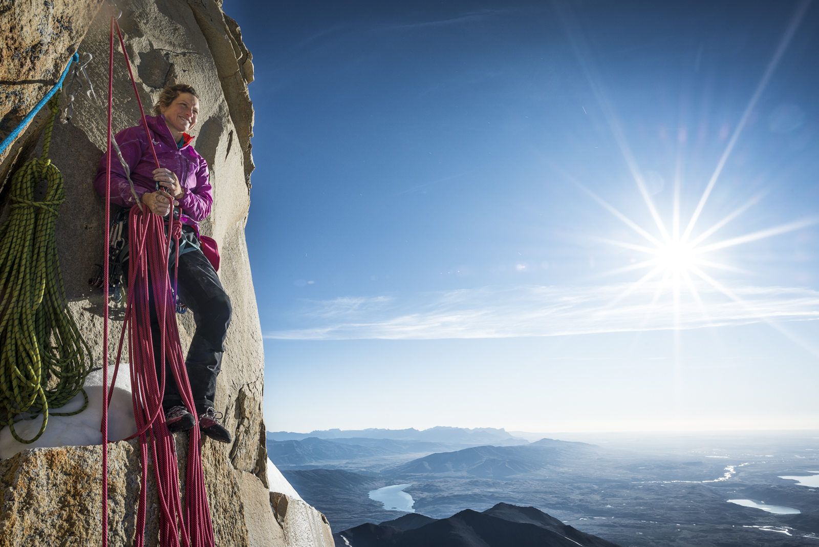 Psyched after making the first free ascent of pitch 32 - the last crux pitch. Photo: Thomas Senf