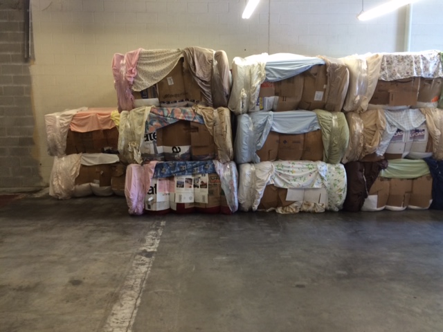 Bales ready to be shipped to buyers