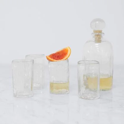 hand crafted Mexican glassware