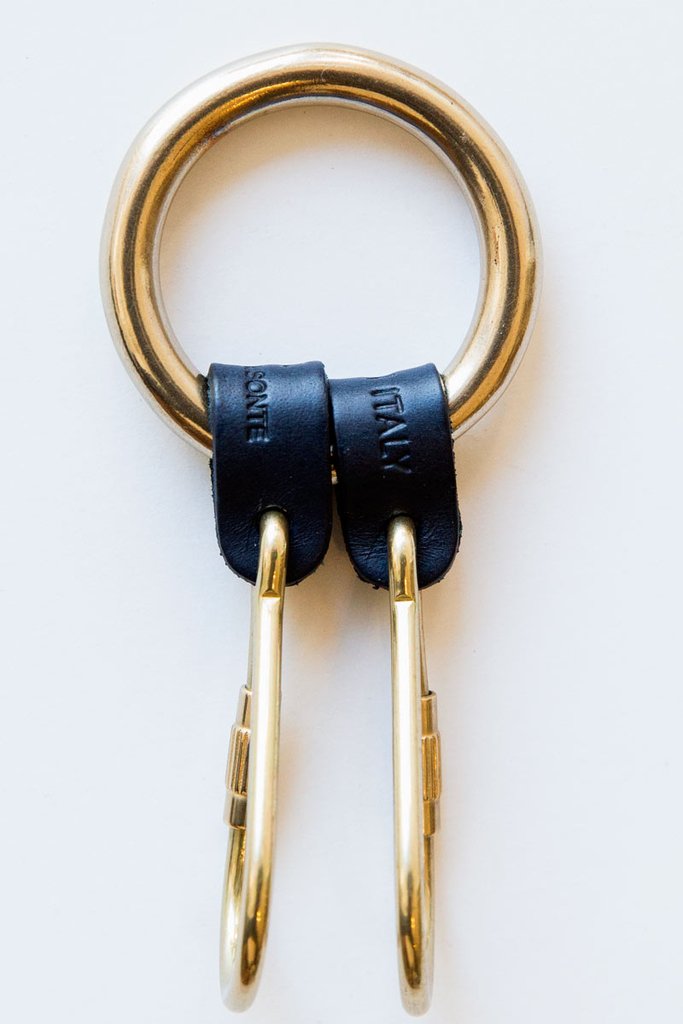 Brass and leather key chain