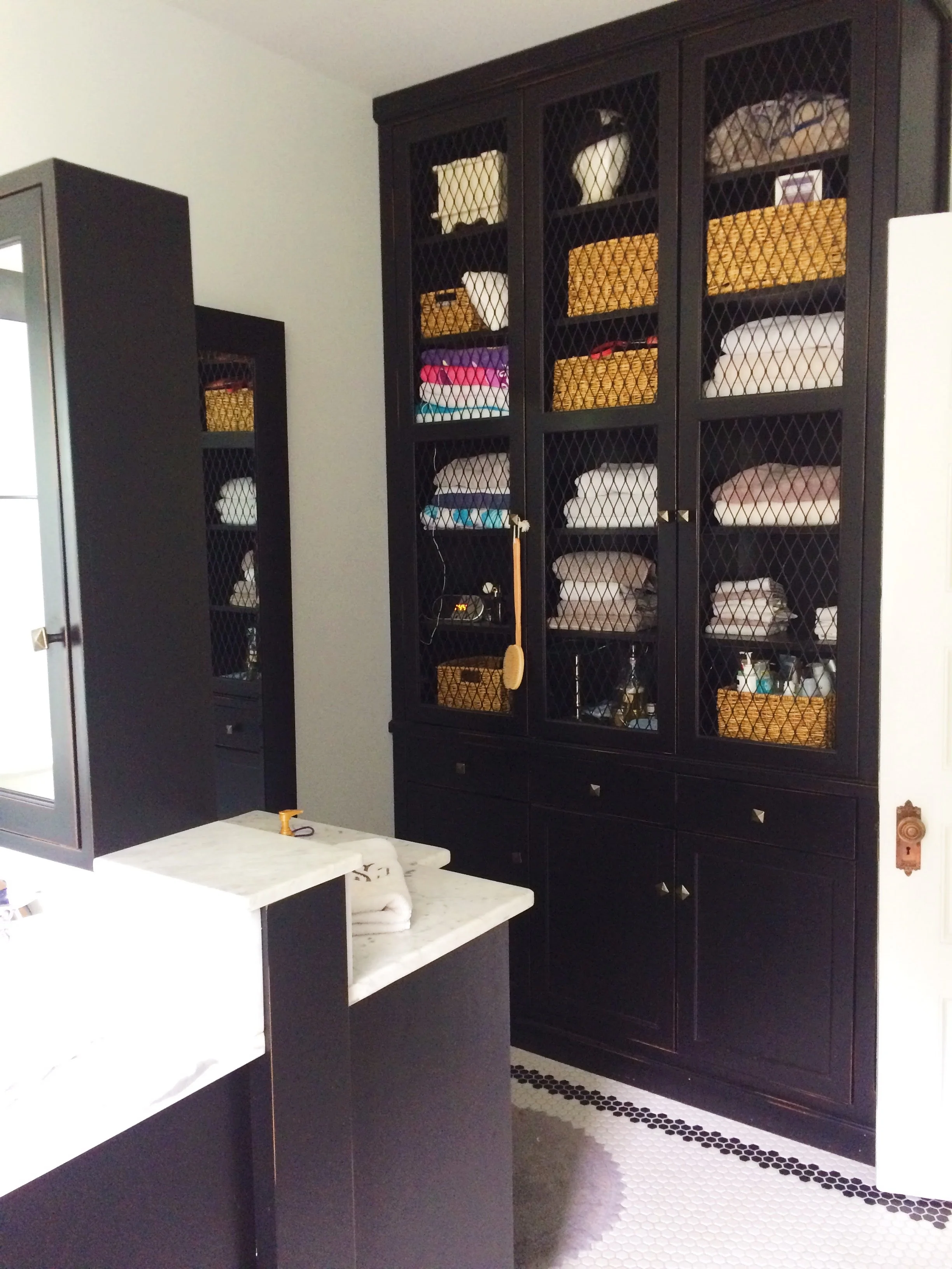 These beautiful built in's covered the master bathroom and closet.