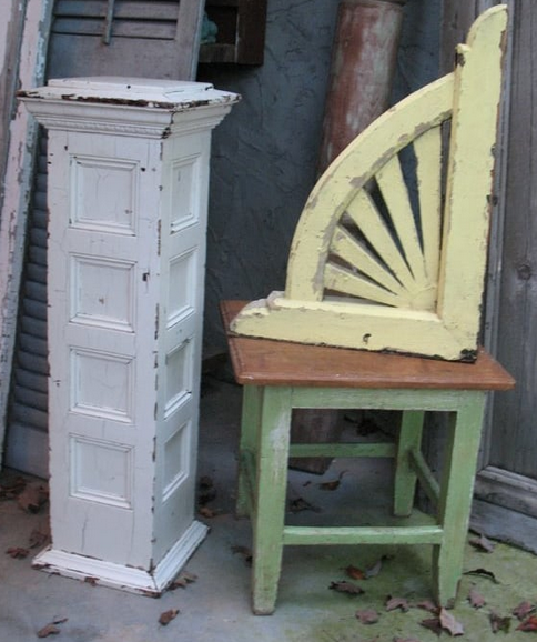 Newel Post, corbel, and stool