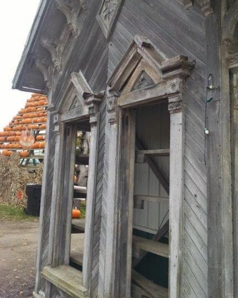 Of all the salvage he has seen, this piece still haunts him-- he refers to it as “the one that got away”. While on a trip in New York he found this gable from an old house and after trying to think through transportation and a plan for the piece, he had to pass it up.