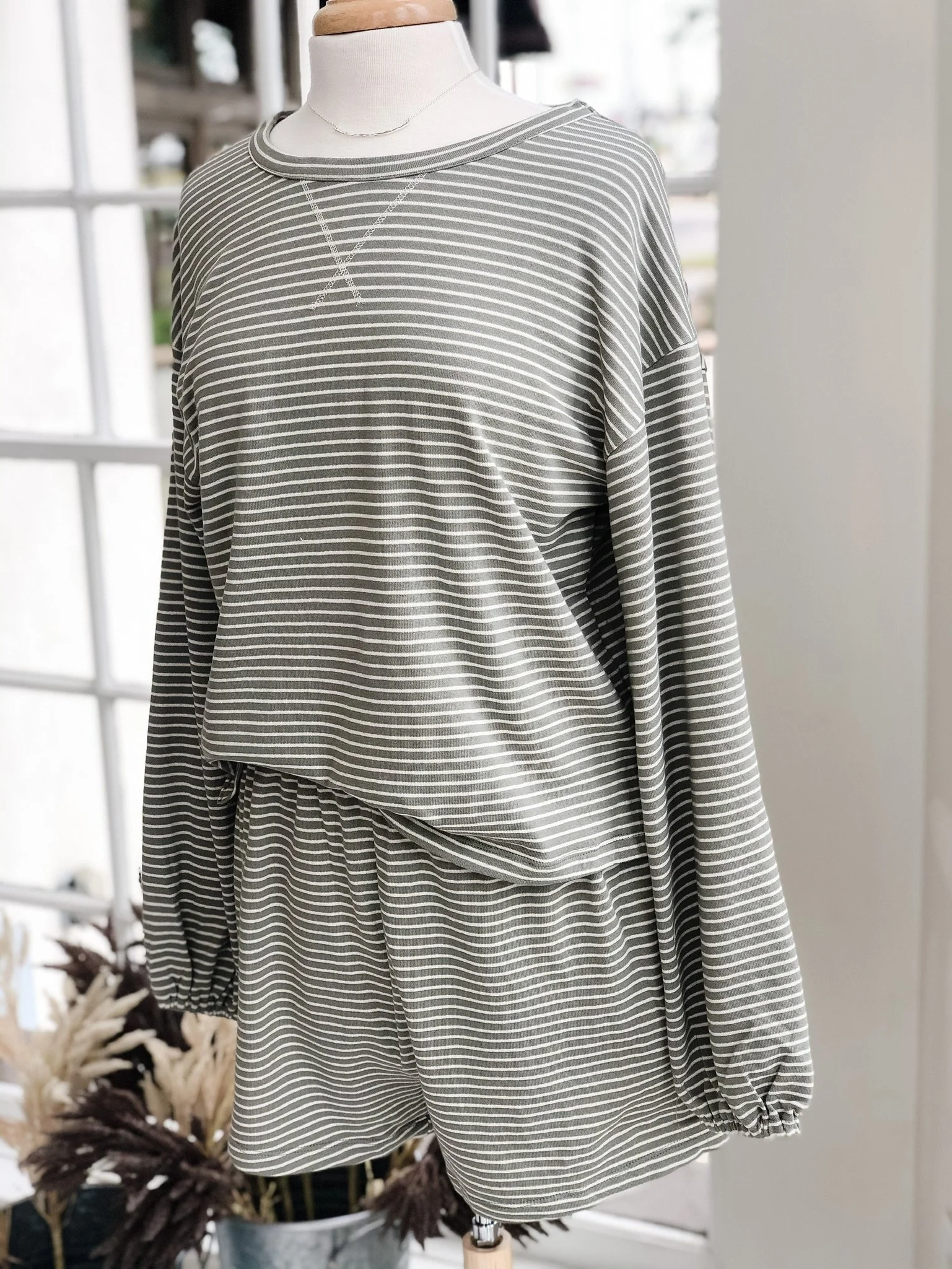 Stripe Casual Knit 2 Piece Set
