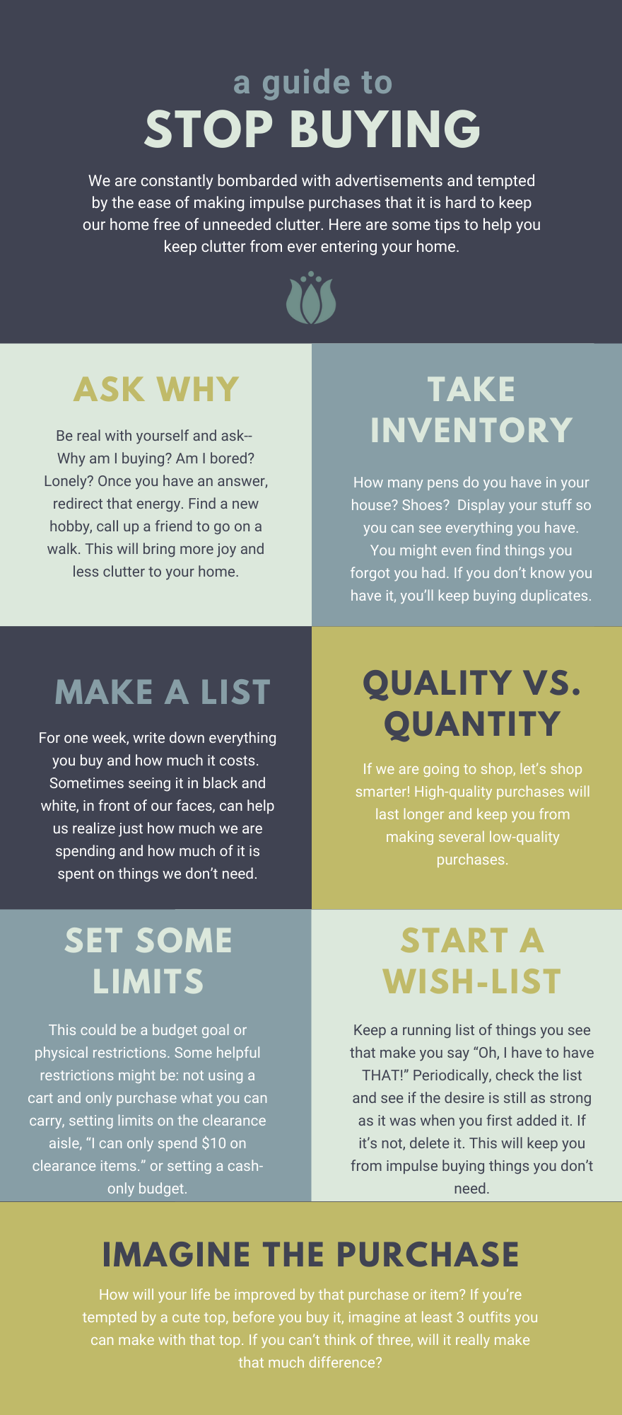 The Deeper Issue How to Stop Buying — Help You Dwell