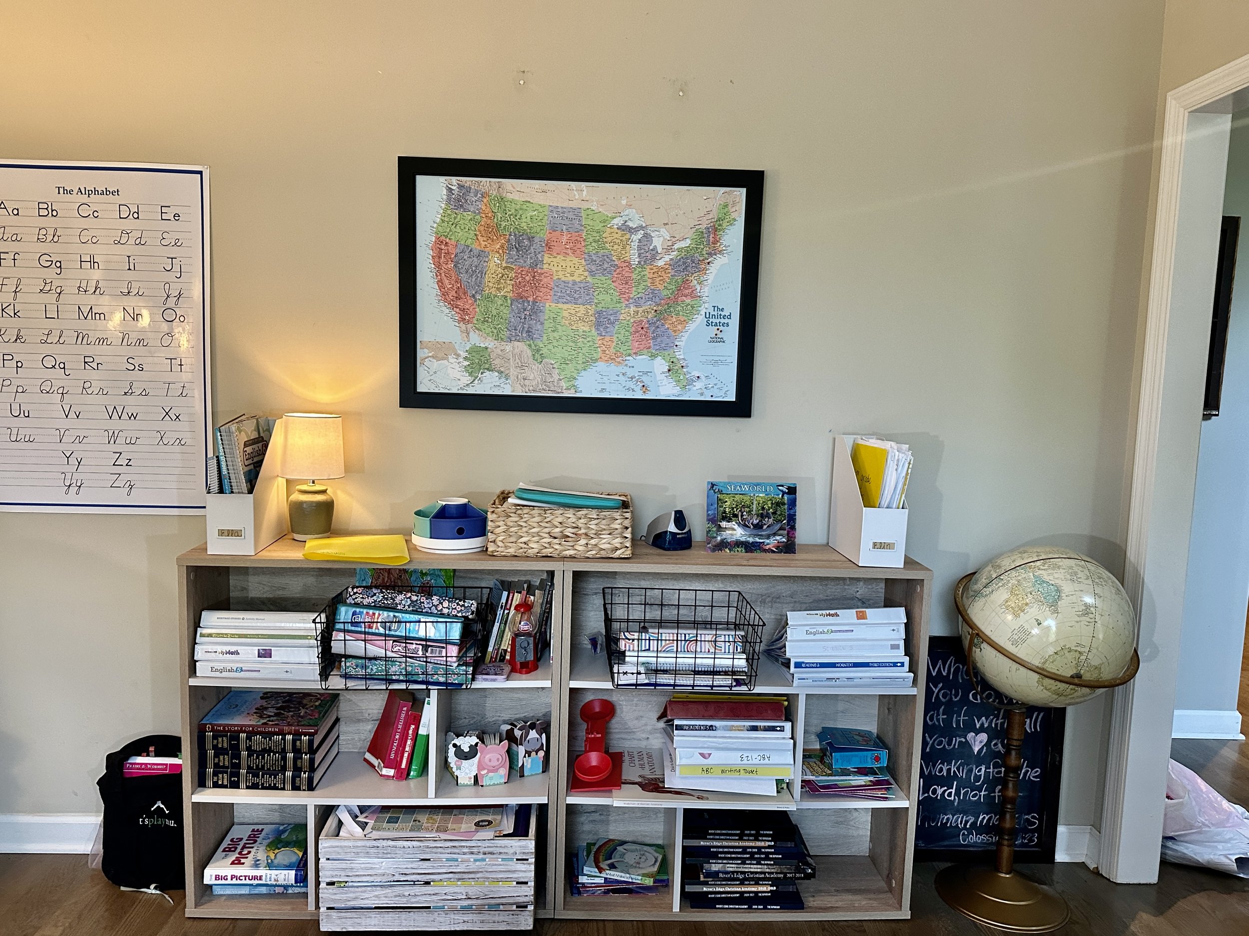 Simple Homeschool Organization, When You Don't Have a Dedicated Room (And a  Math-U-See Review)