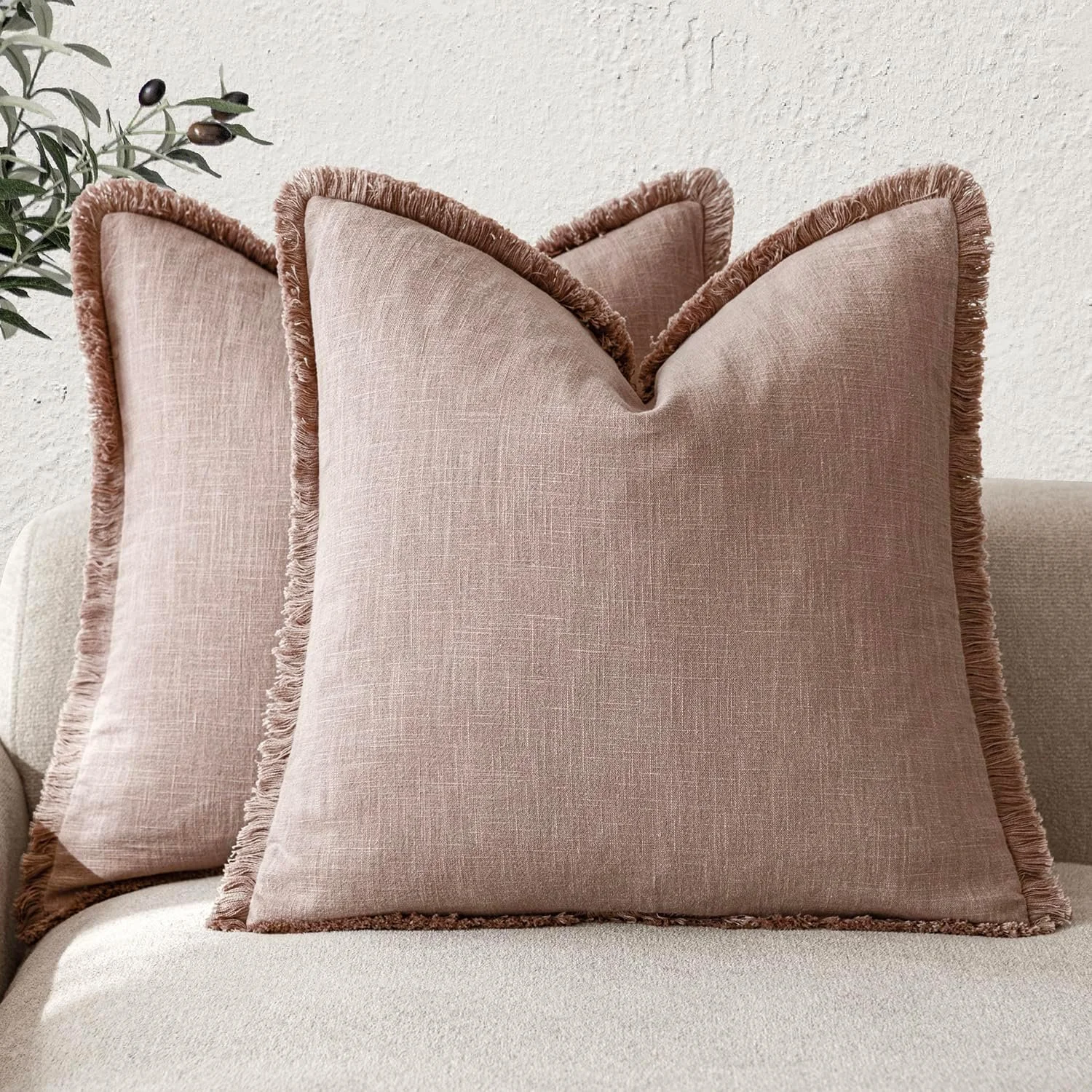 Linen Fringe Throw Pillows (Amazon)