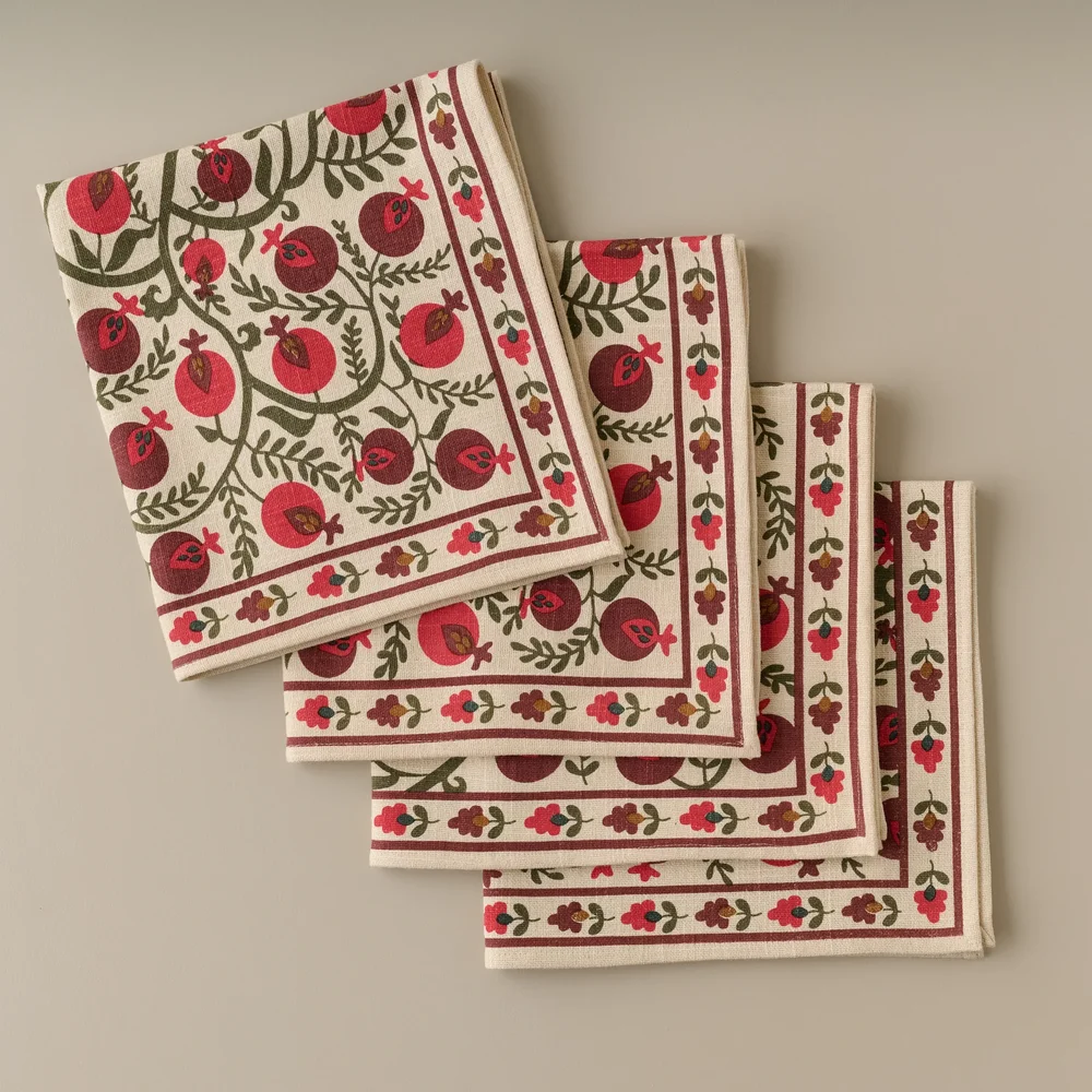 Magnolia Pomegranate Cloth Napkin Set
