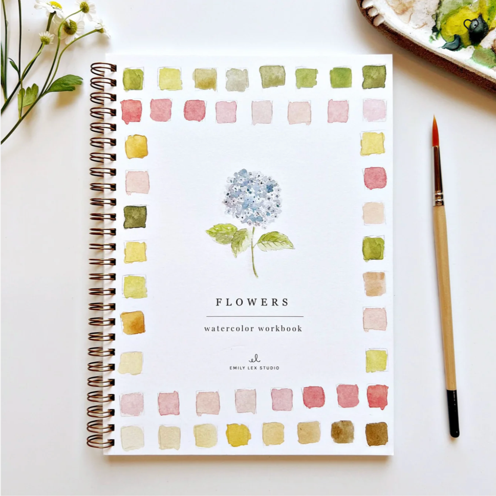 Flowers Watercolor Workbook by Emily Lex