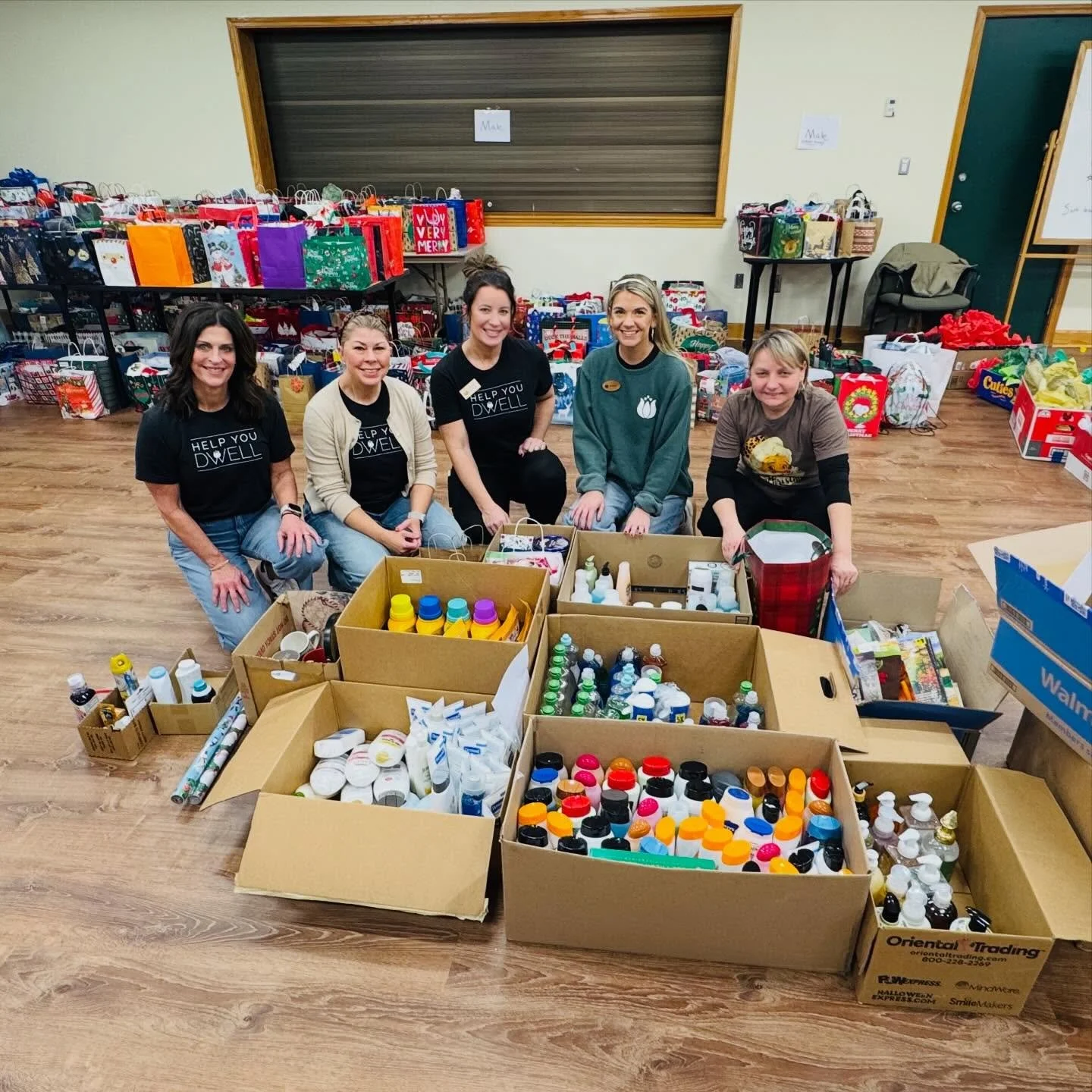 Our Dwelves helping Mobile Meals organize Christmas gifts for homebound seniors today! What a blessing it is to serve!