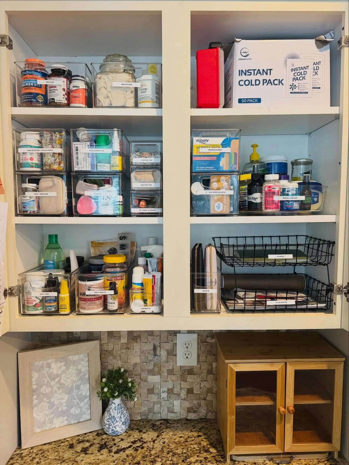 Don&rsquo;t buy 4 bottles of Tylenol because you can&rsquo;t find one! A medicine cabinet is an easy task to start with because all of the categories are straightforward! TIPS before starting: 
💊 Do this every 6 months (medicine expires and usually 