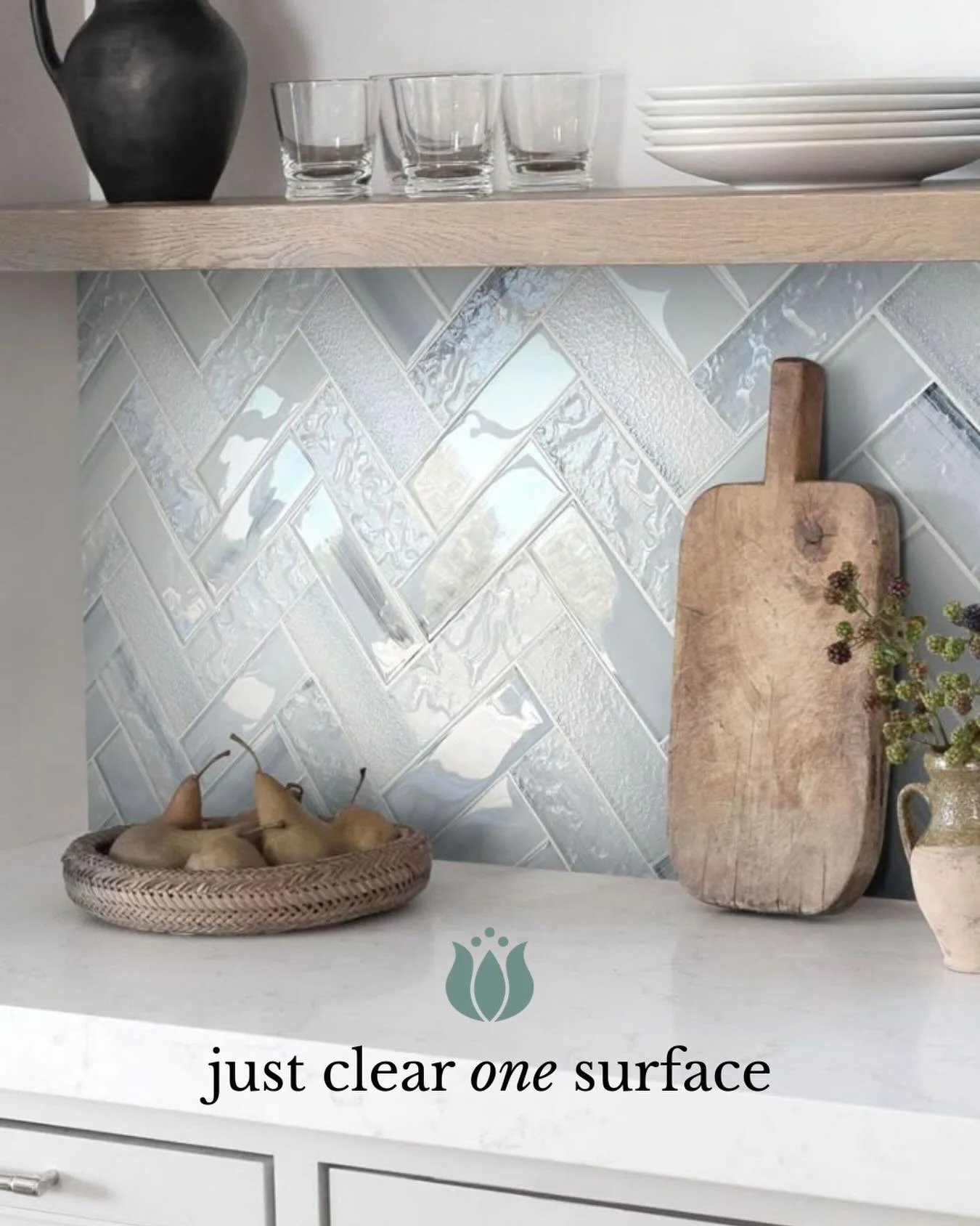 Spring cleaning doesn&rsquo;t have to be a whole-house event.

If your schedule is full and activities are nonstop, start here:

Clear. One. Surface.

&bull; The kitchen island
&bull; The bathroom counter
&bull; The entry table
&bull; Your nightstand