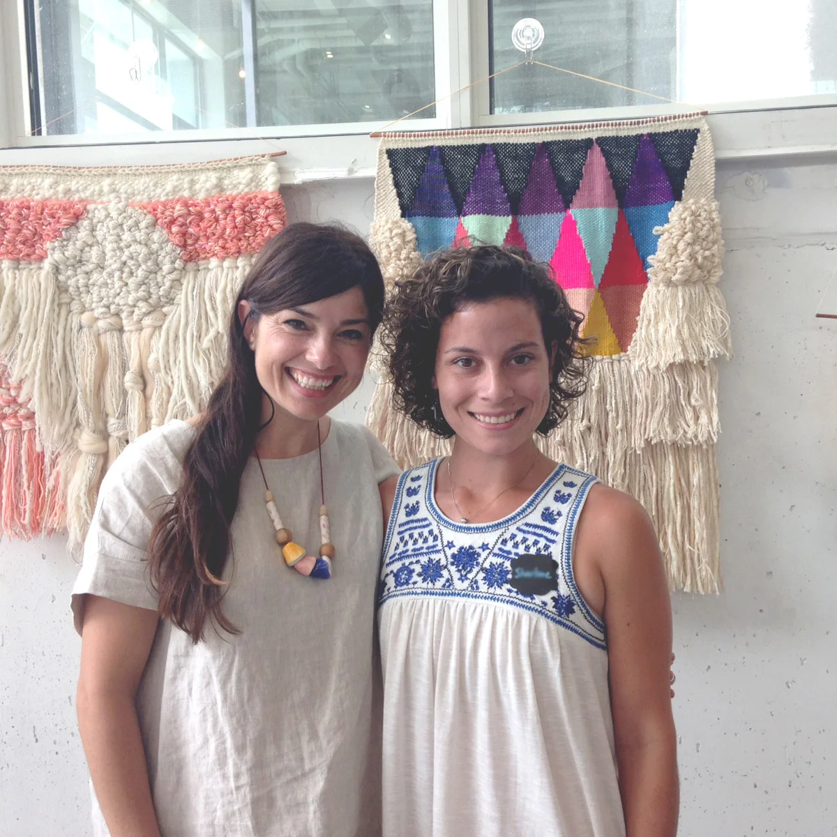 Maryanne and I. Aren't her weavings out of this world?! 