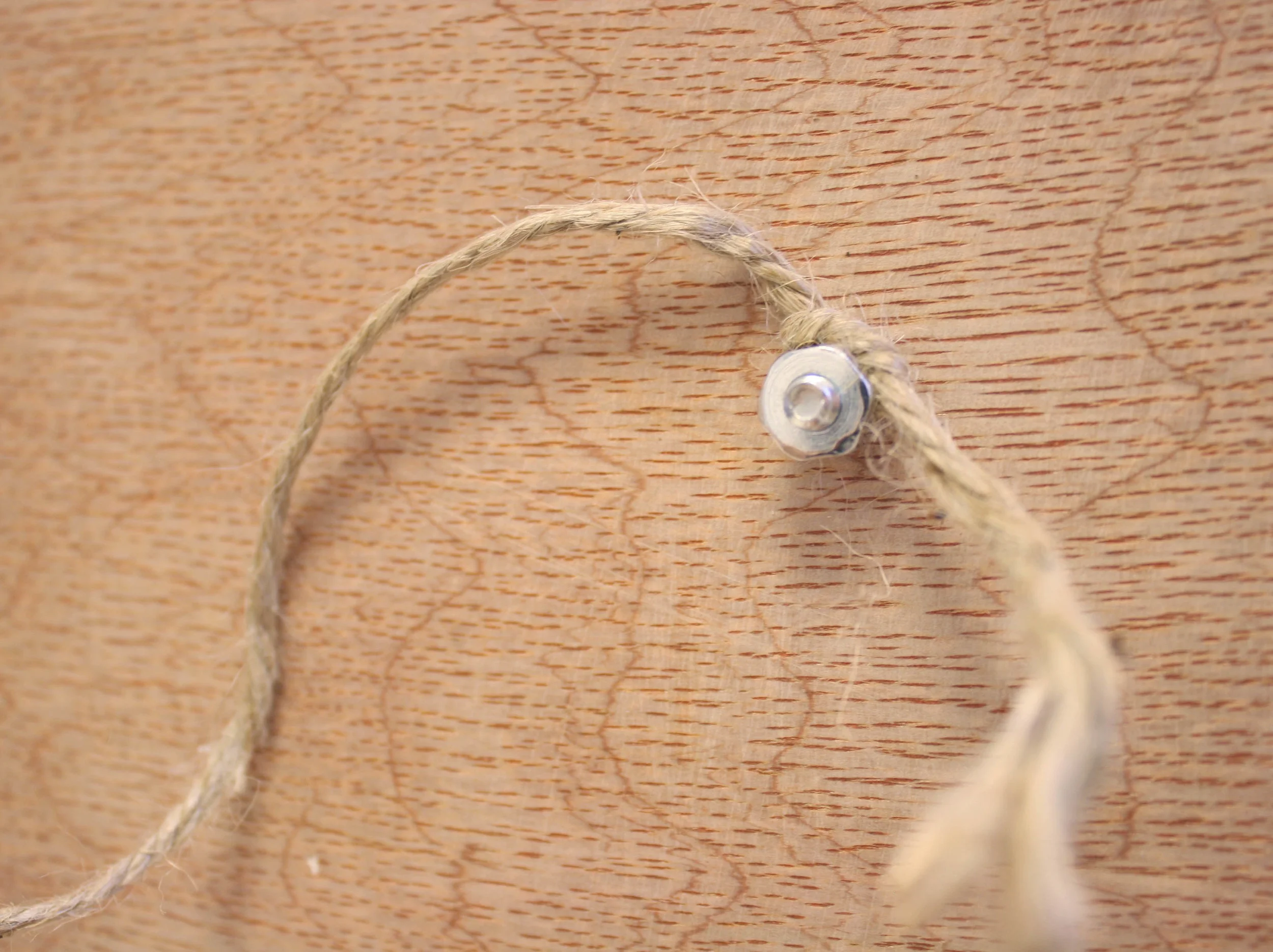 backside of the frame where twine attaches