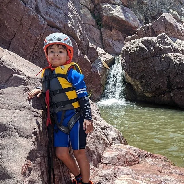 4 year old trial by fire! From what I saw, by 5 he might need to start carrying rope!! Little dude rocked the canyon. 
#OnRopeCanyoneering #AZ #canyoneering #parentinggoals #getafterit #getoutside