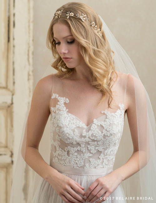 6775 Flexible tie garland with metallic roses