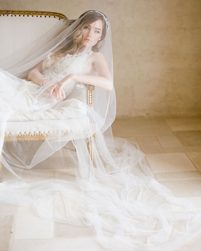 Oh the romance! Float down the aisle wearing this dreamy cathedral veil (V7333C). It&rsquo;s extra soft and creates amazing photo opportunities! 💕 xoxo
&bull;
&bull;
#belairebridal #bride #veilgoals #engaged #wedding #veil #bridalveil #weddingveil #