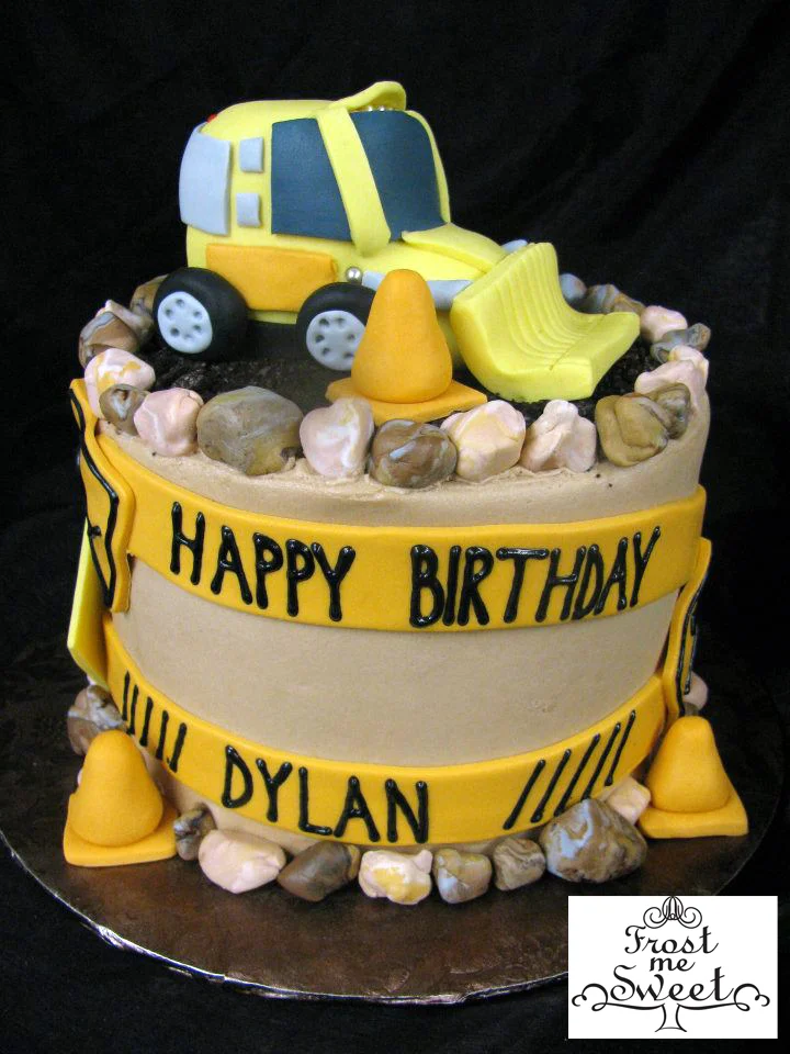 Bulldozer construction cake