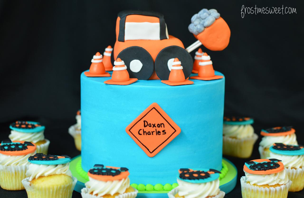 Bulldozer construction cake