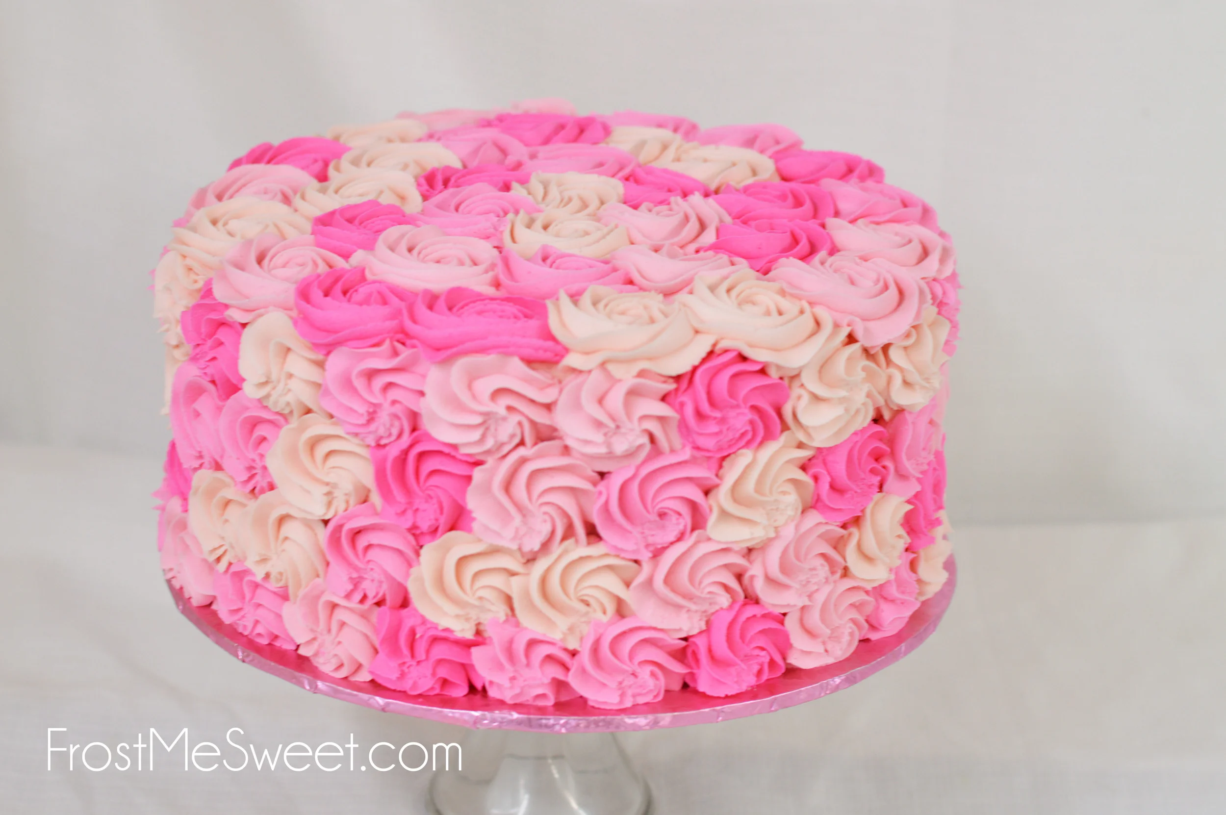 Pink rosette cake