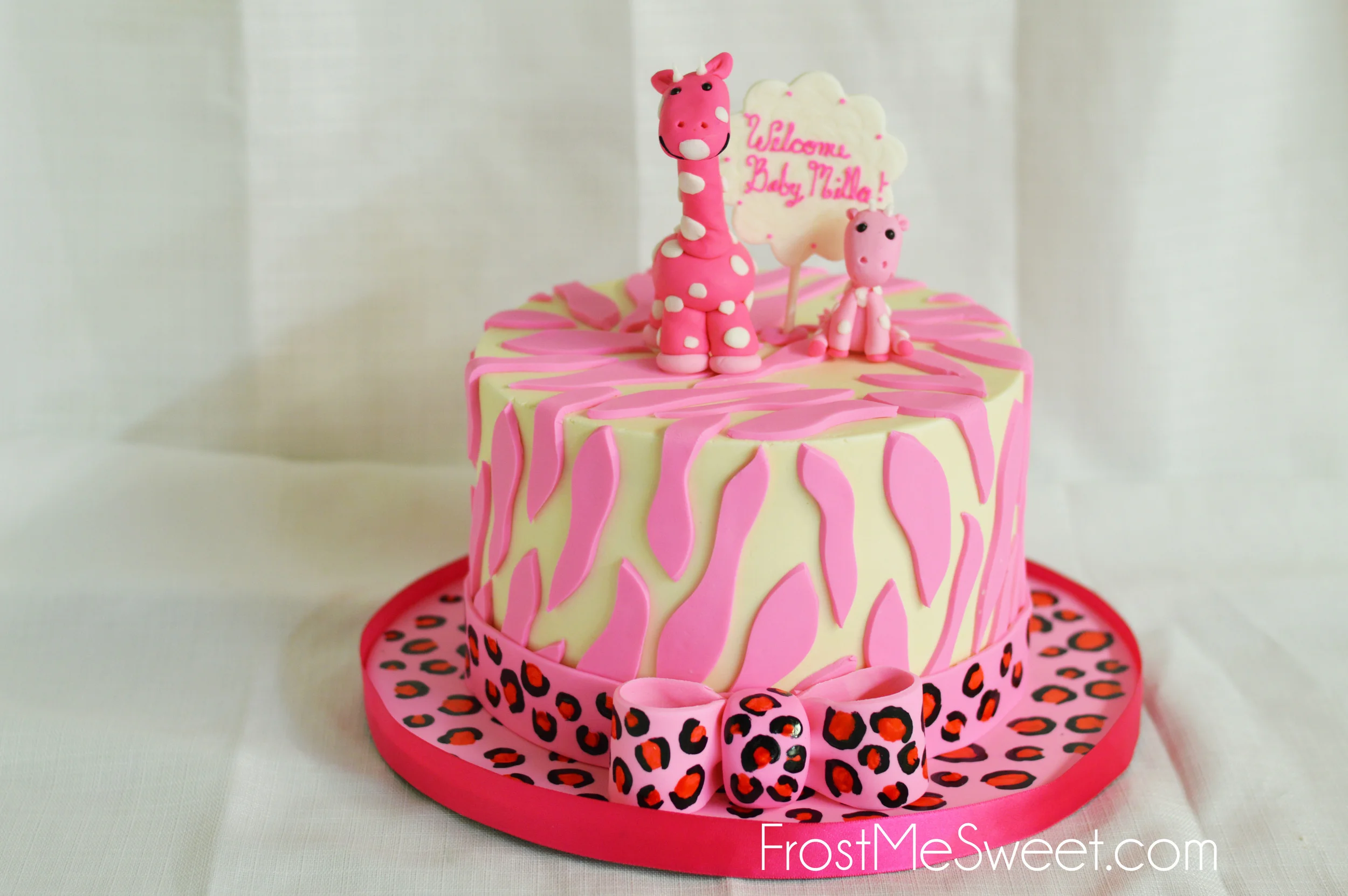 Safari Girl Giraffe Baby Shower Cake