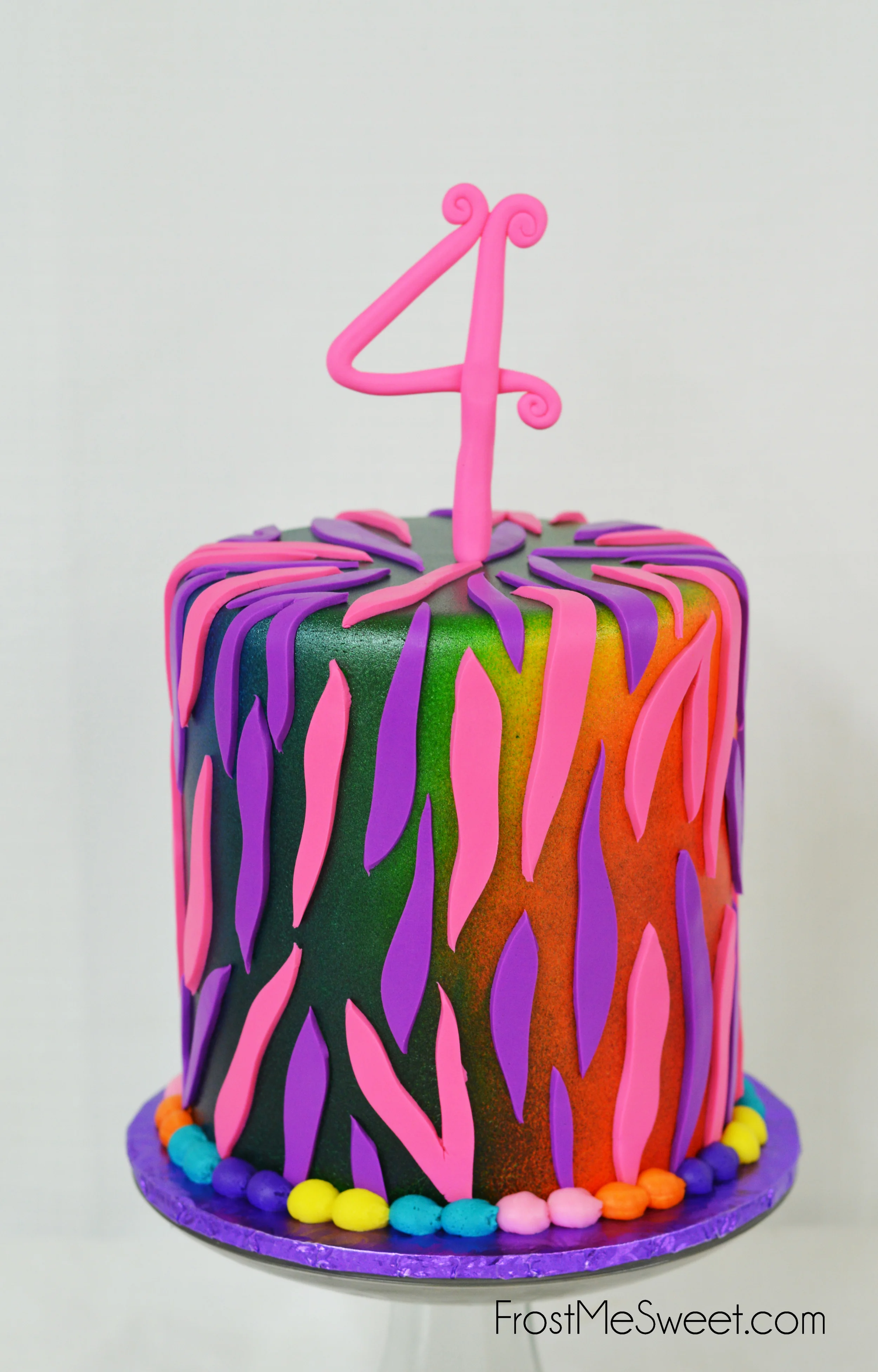 neon zebra cake