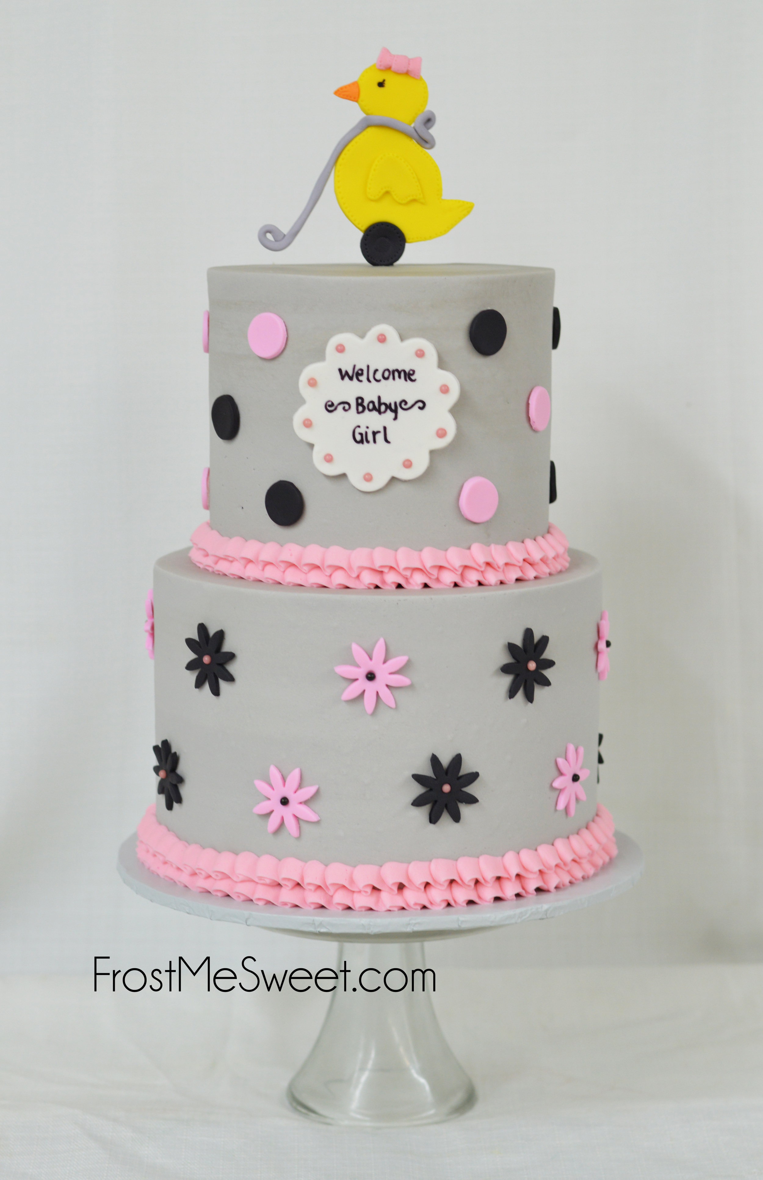 Rubber ducky baby shower cake