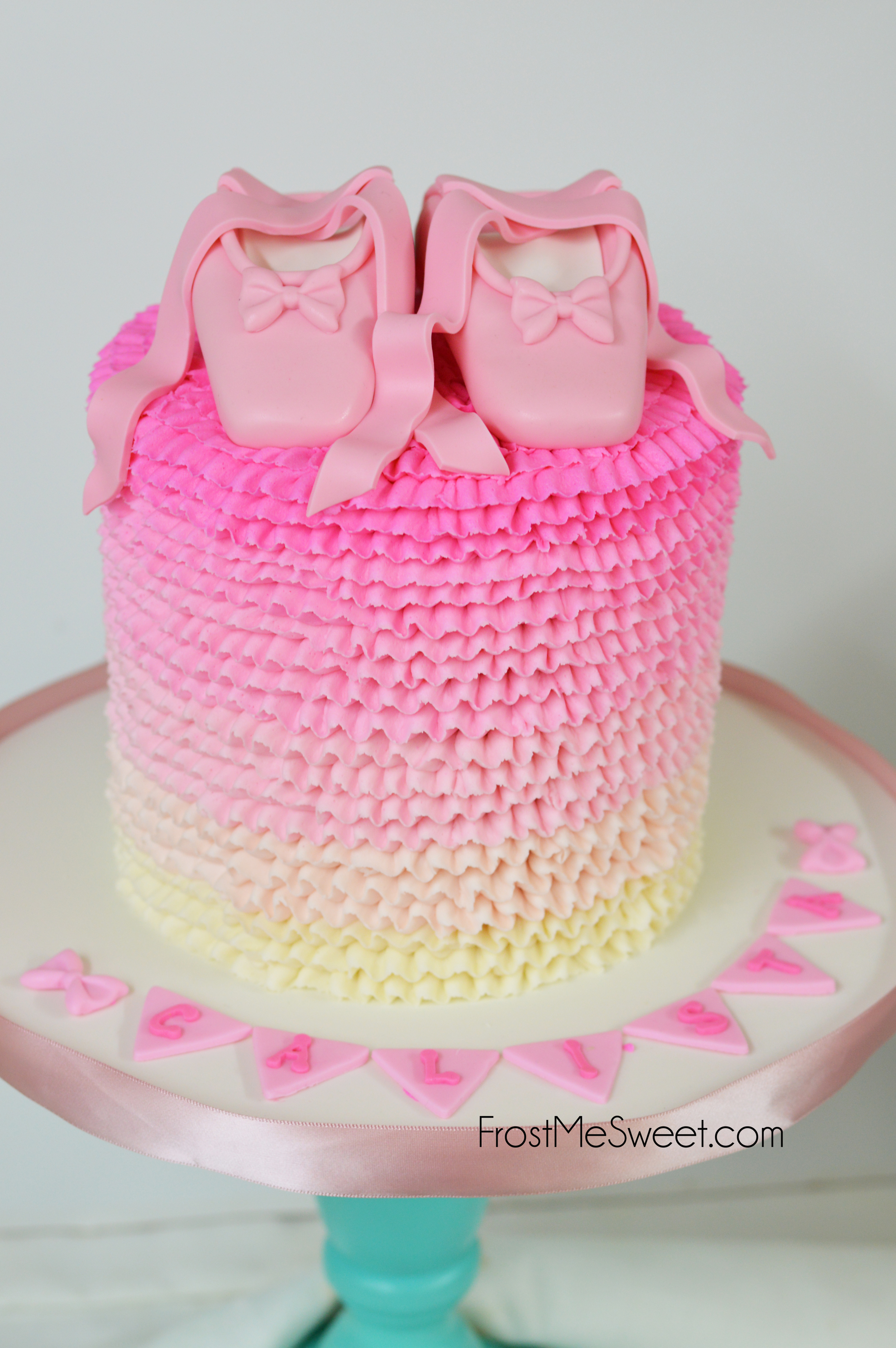 Pink Ballerina Ruffle Cake