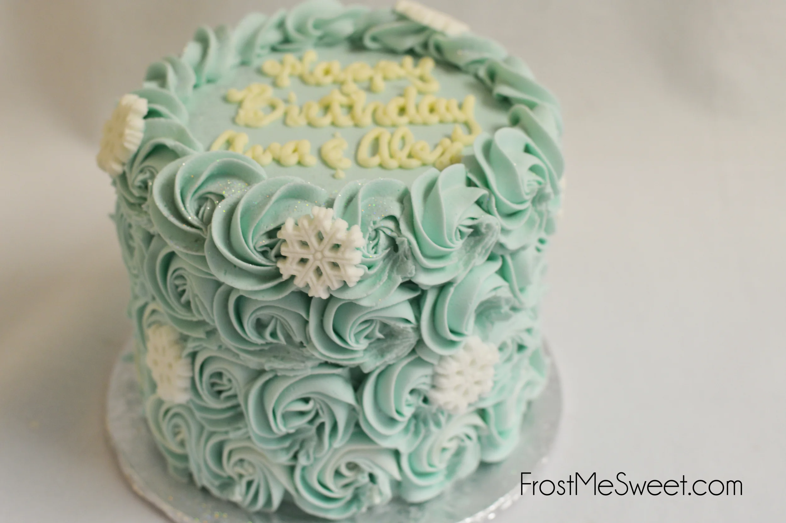 Frozen snow winter cake