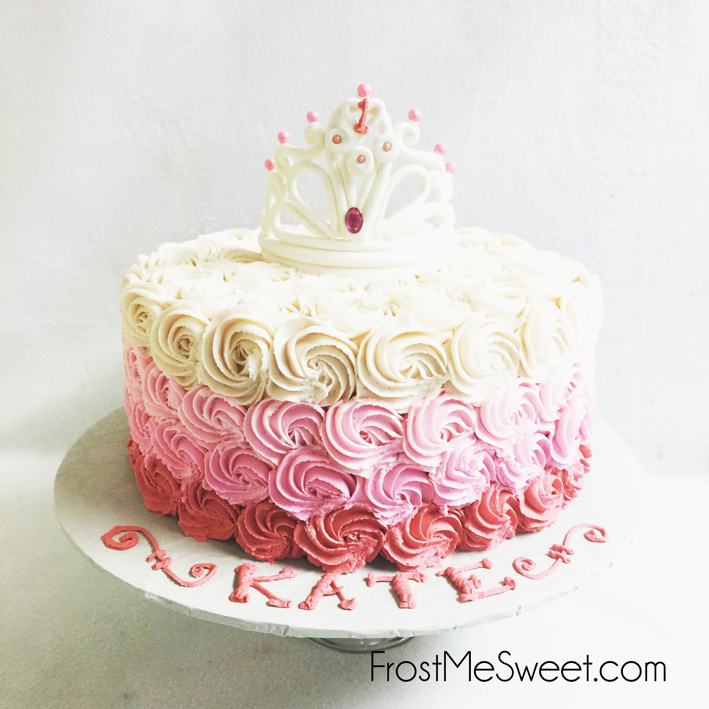 Pink Ombre rosette princess cake