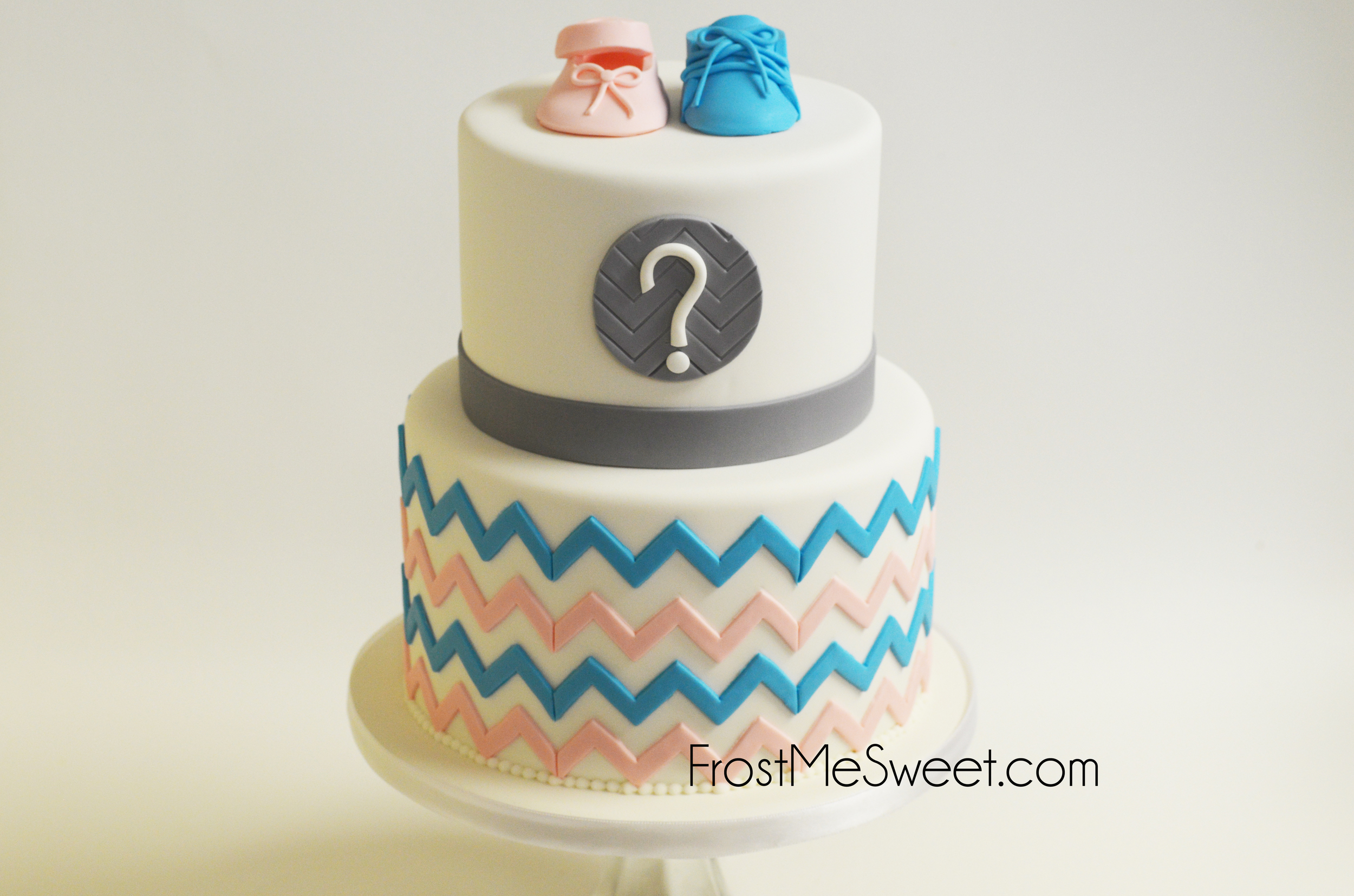 Chevron Gender reveal Cake