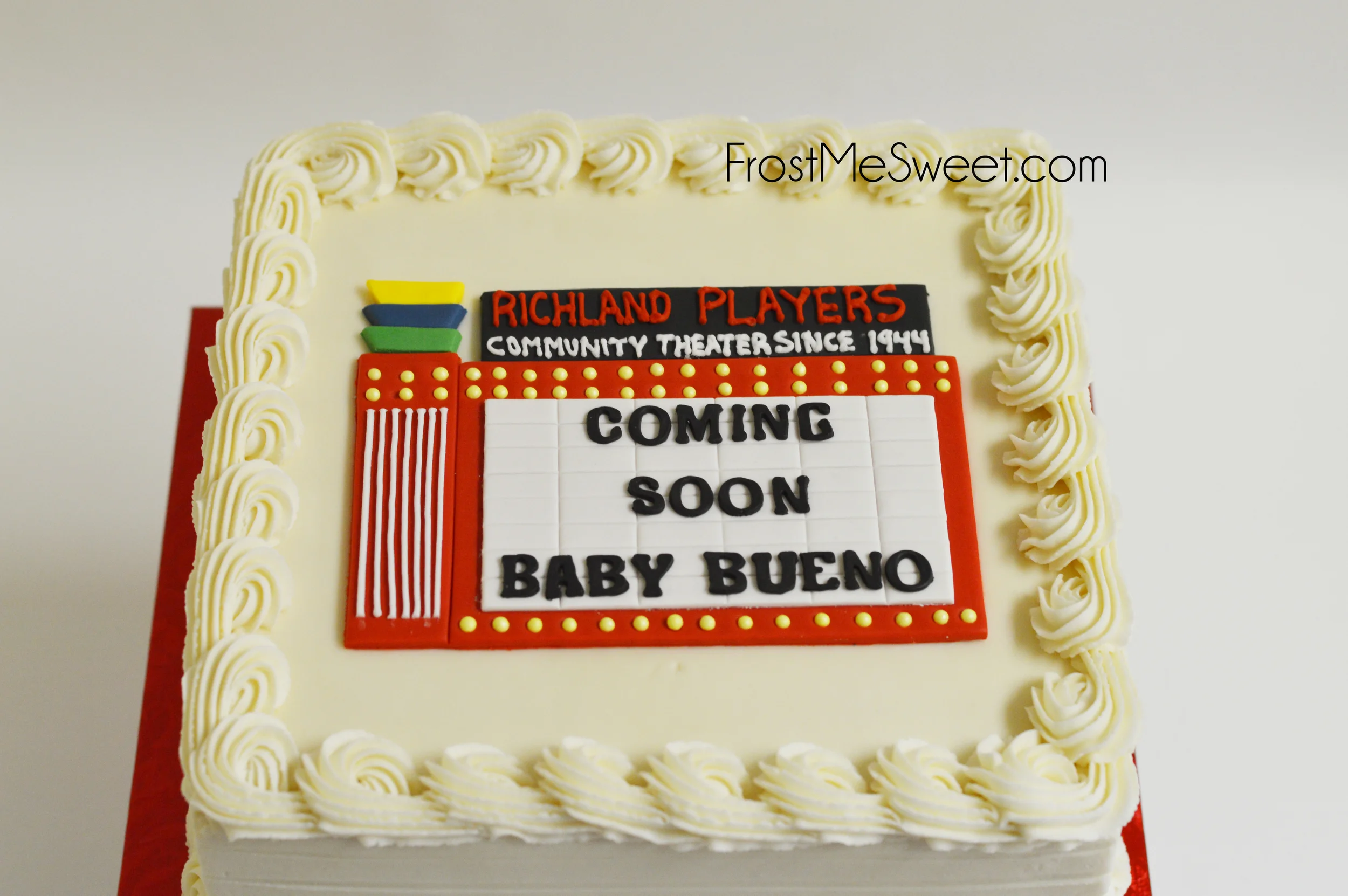 Theatre Marquee Baby Shower Cake