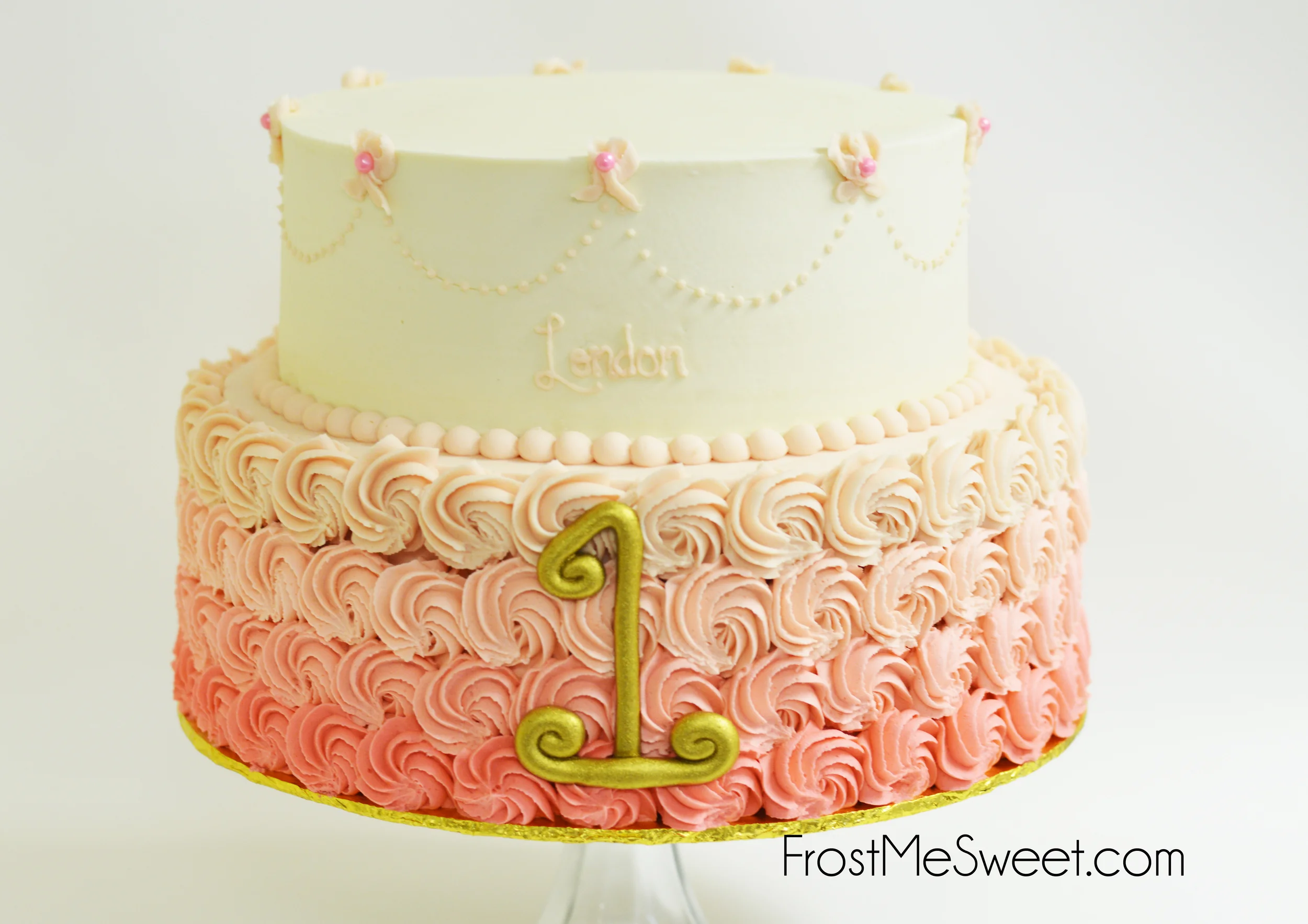 Pink & gold rosette cake