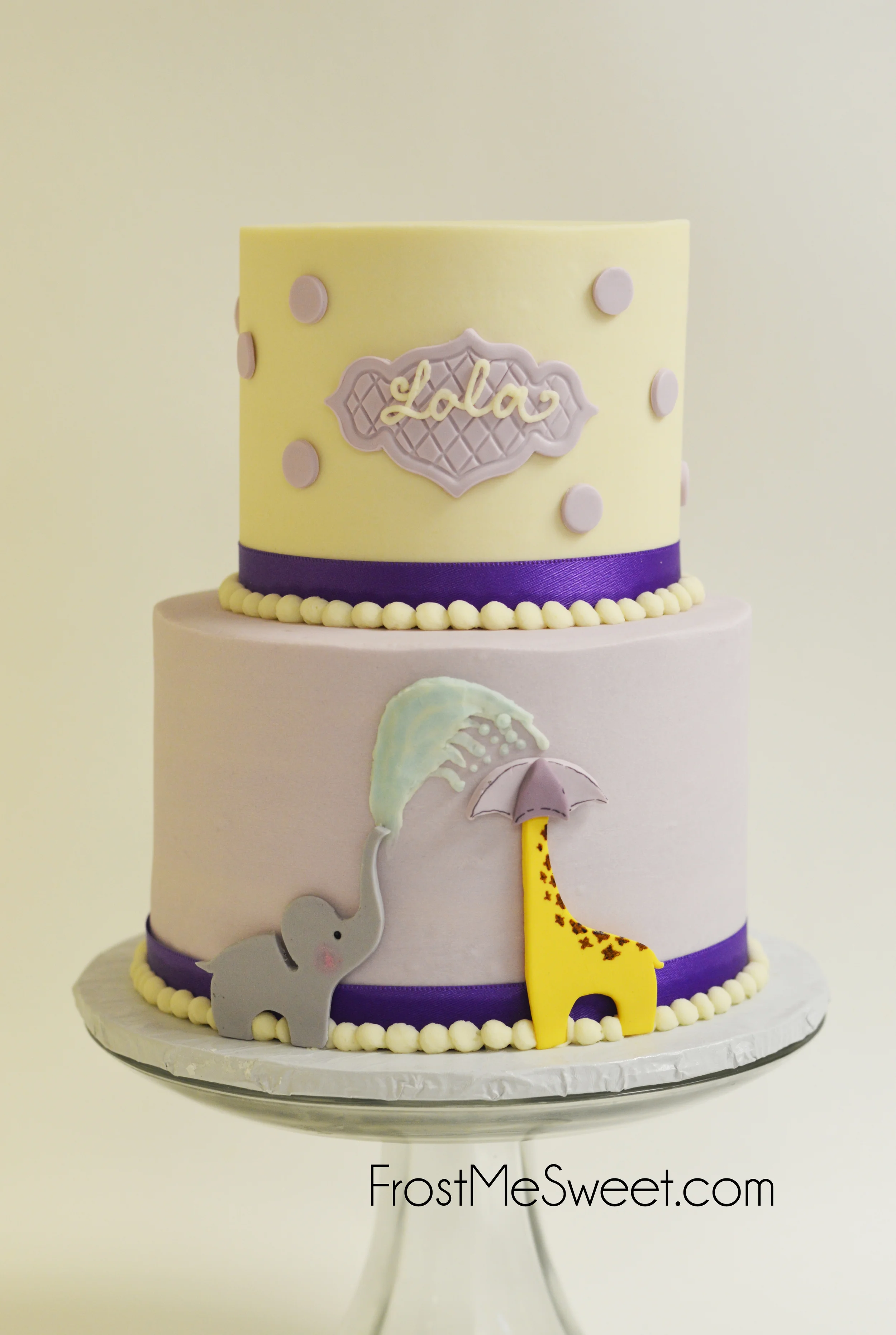 Elephant and Giraffe Baby SHower Cake