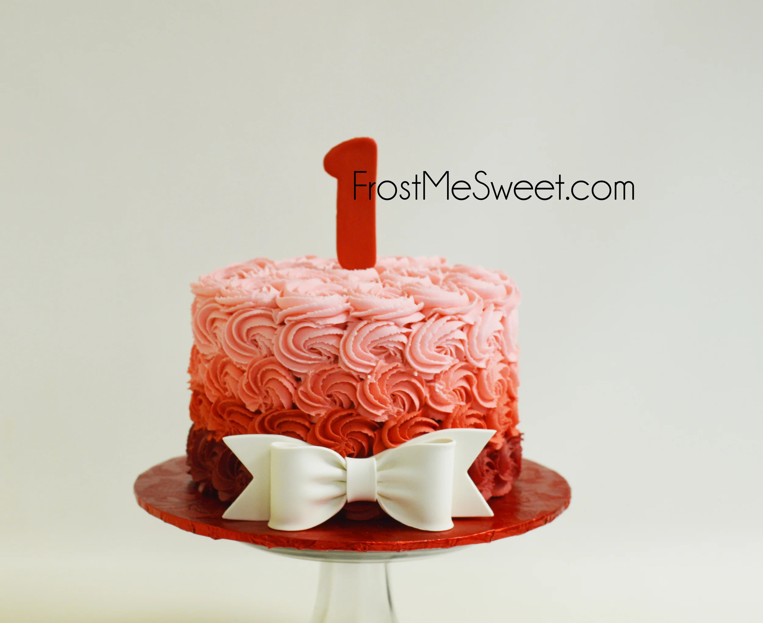 Pink ombre rosette cake