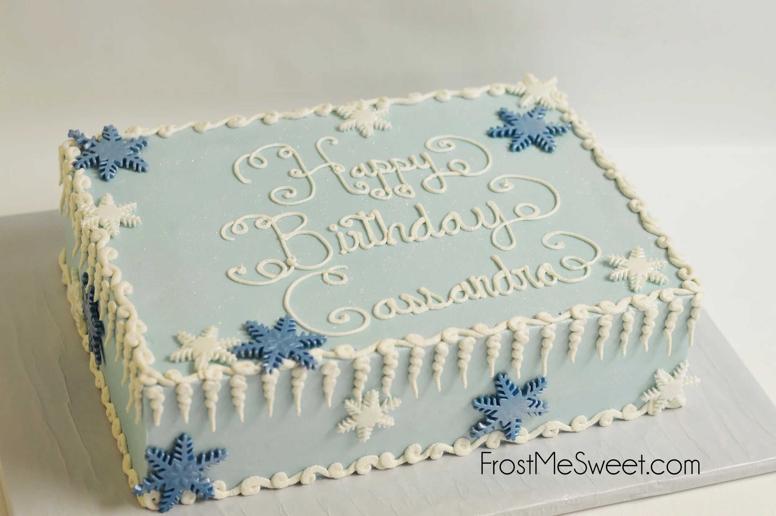 Frozen winter wonderland cake