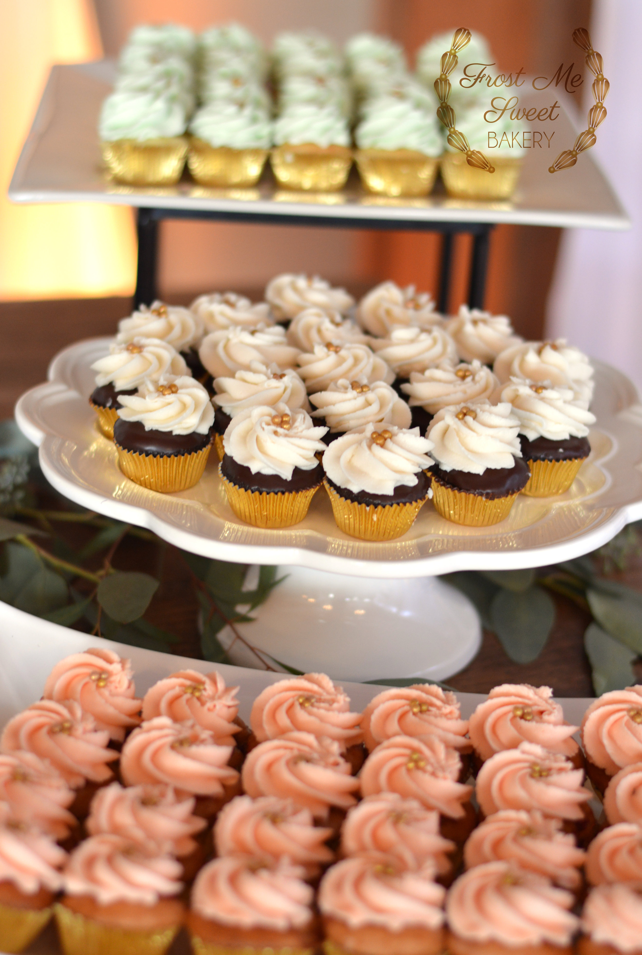 coral mint and gold mini cupcakes.jpg