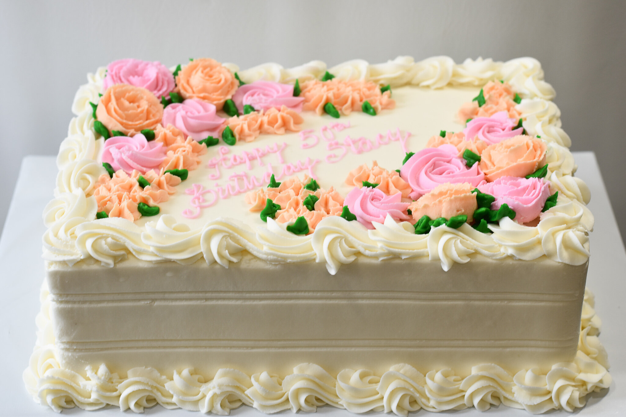 Swirls and Pearls Rectangular Cake | Birthdays