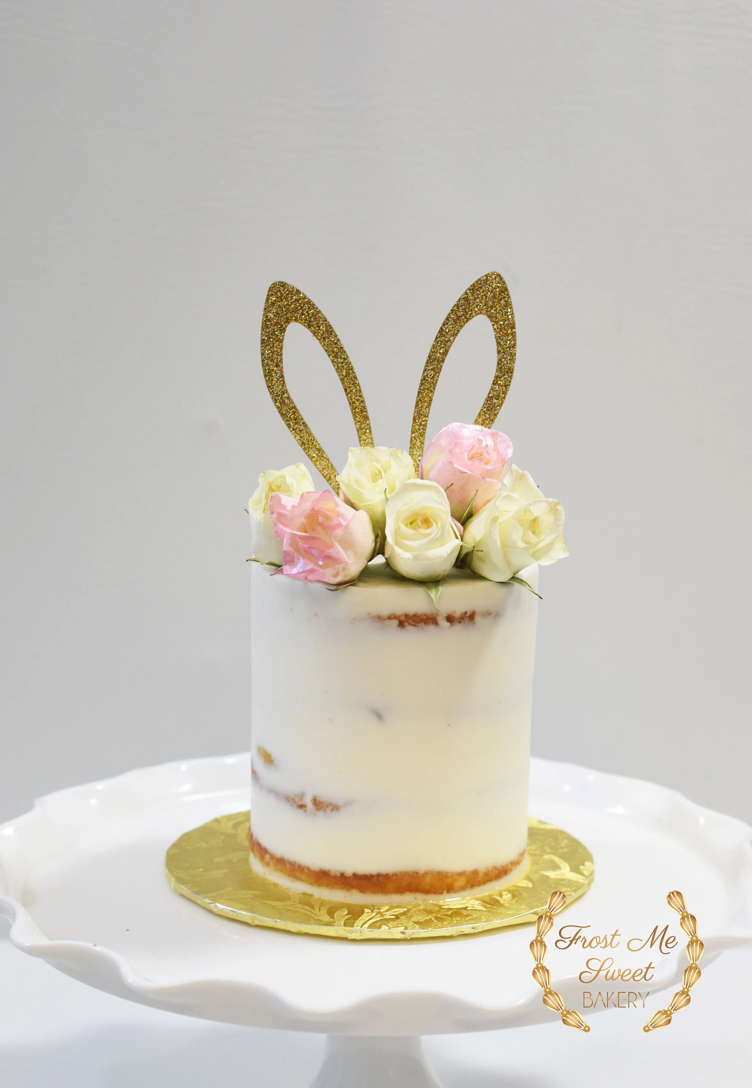 Easter cake semi naked with gold ears bunny.jpg