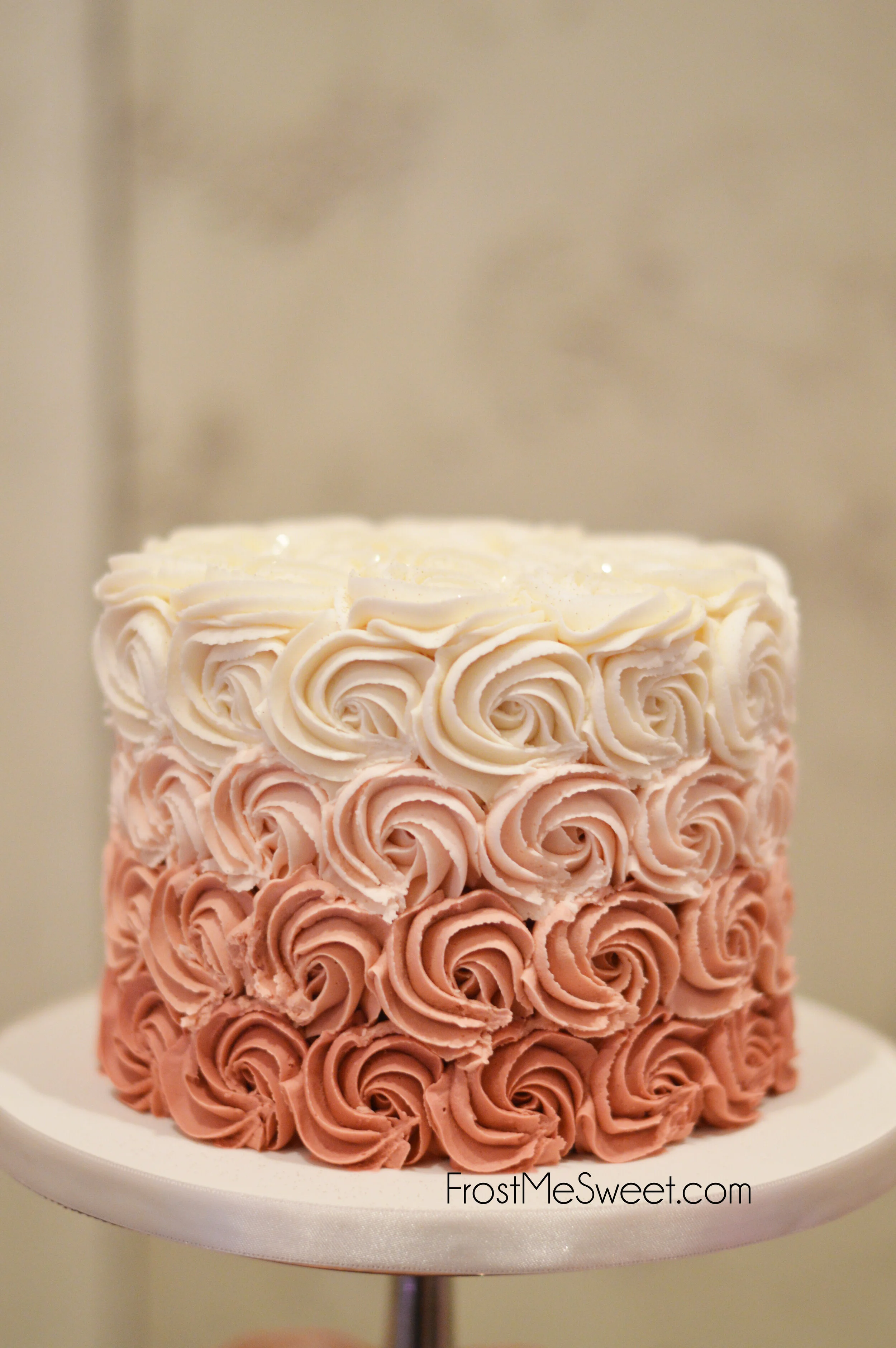 rose and gold ombre rosette cutting cake 1.jpg