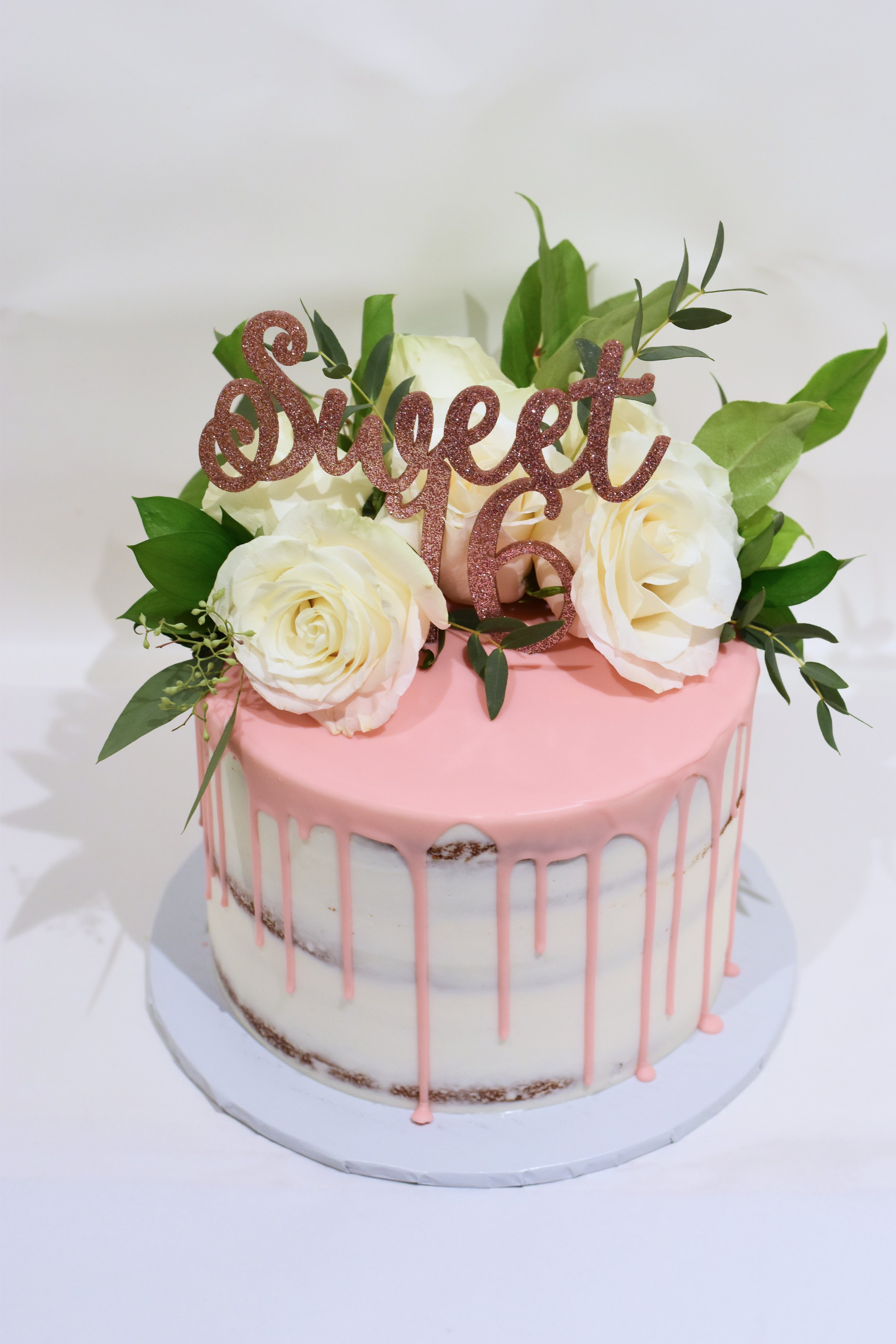 sweet 16 acrylic topper pink drip cake.jpg