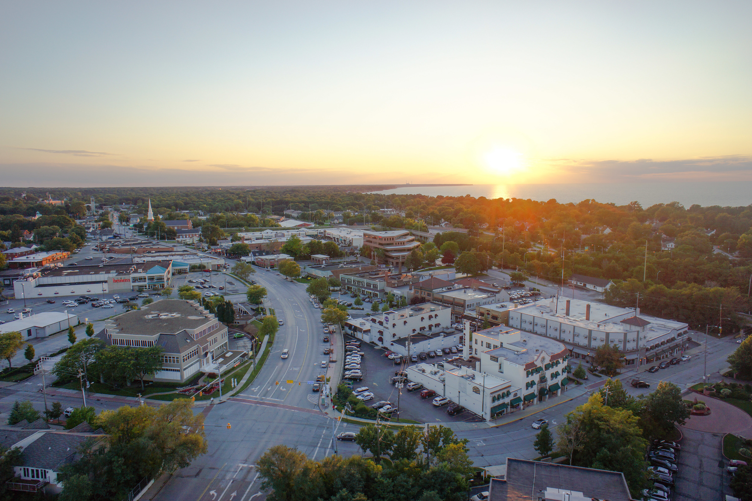 Perched above where the Rocky River meets Lake Erie, Downtown River serves residents and welcomes visitors to enjoy its distinctive style and friendly appeal. Click here to take an aerial tour of Downtown River.