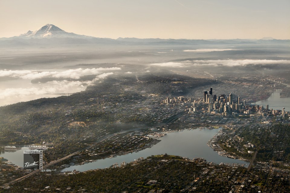Seattle, Washington, USA An absolutely incredible shot of Seattle, clouds and all. 