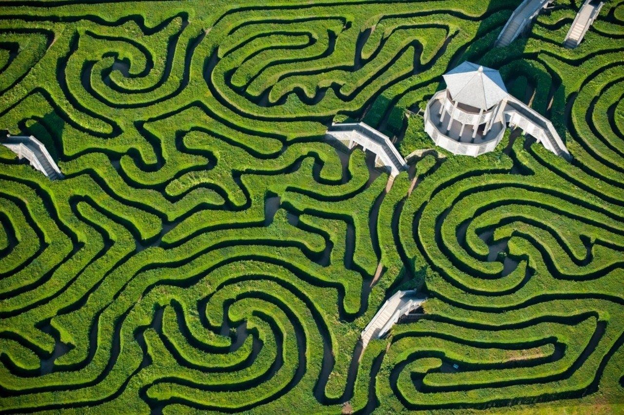 Longleat Maze, England Redefining the term "English garden," the complexity of Longleat Maze can only be fully appreciated from above. (via)