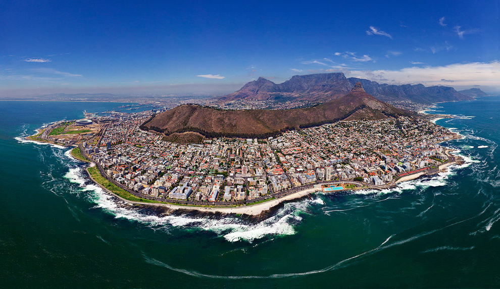 Cape Town, South Africa I would be shocked to find out there’s ever been a picture taken of Cape Town that wasn’t beautiful. You can see the famous Table Mountain in the background. ( via )